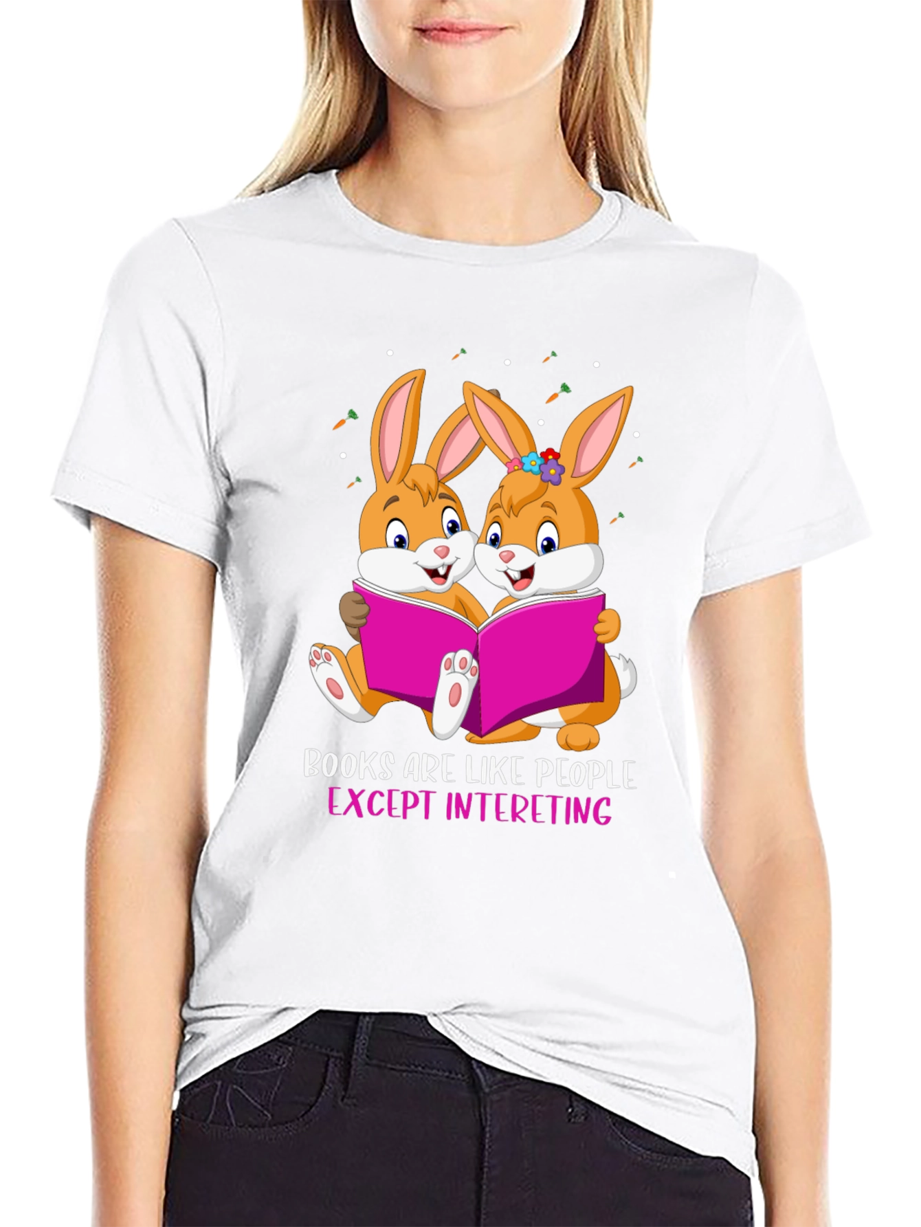 Bunny Bookworm T-Shirt - Books Are Like People