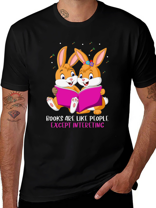 Bunny Bookworm T-Shirt - Books Are Like People