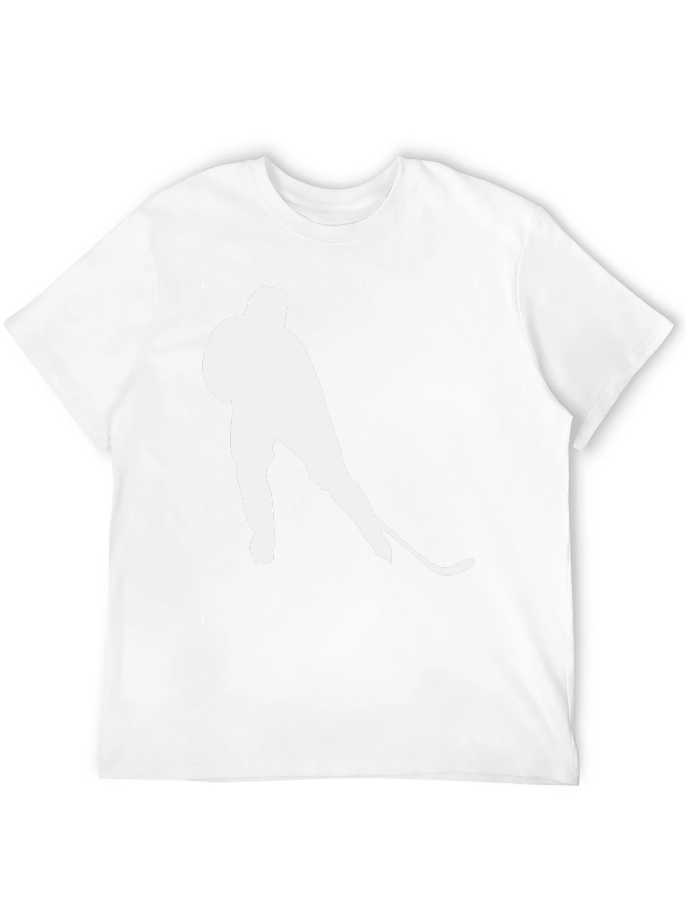 Hockey Player Graphic Tee - Black Cotton T-Shirt
