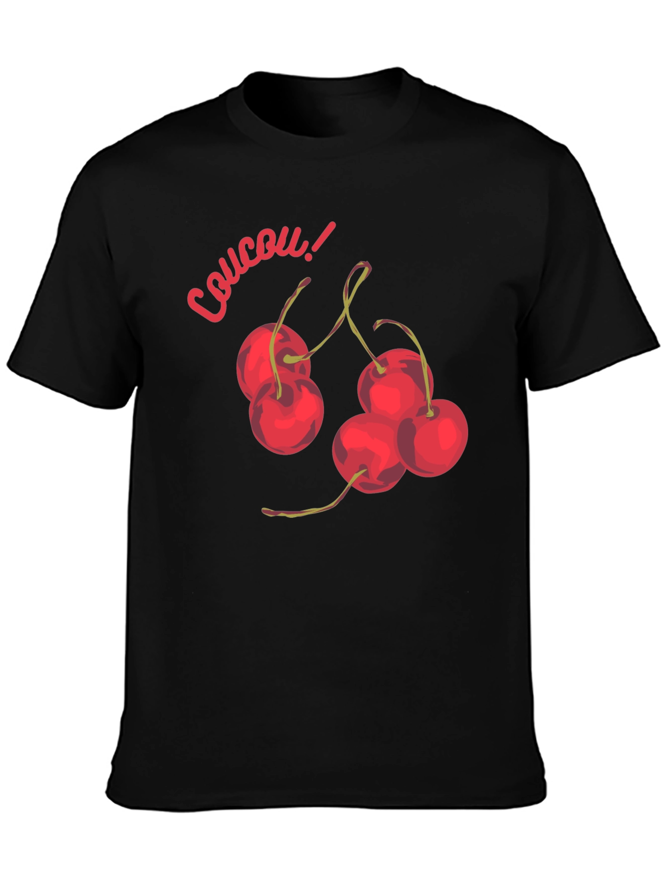 Coucou Cherries Black Graphic T-Shirt