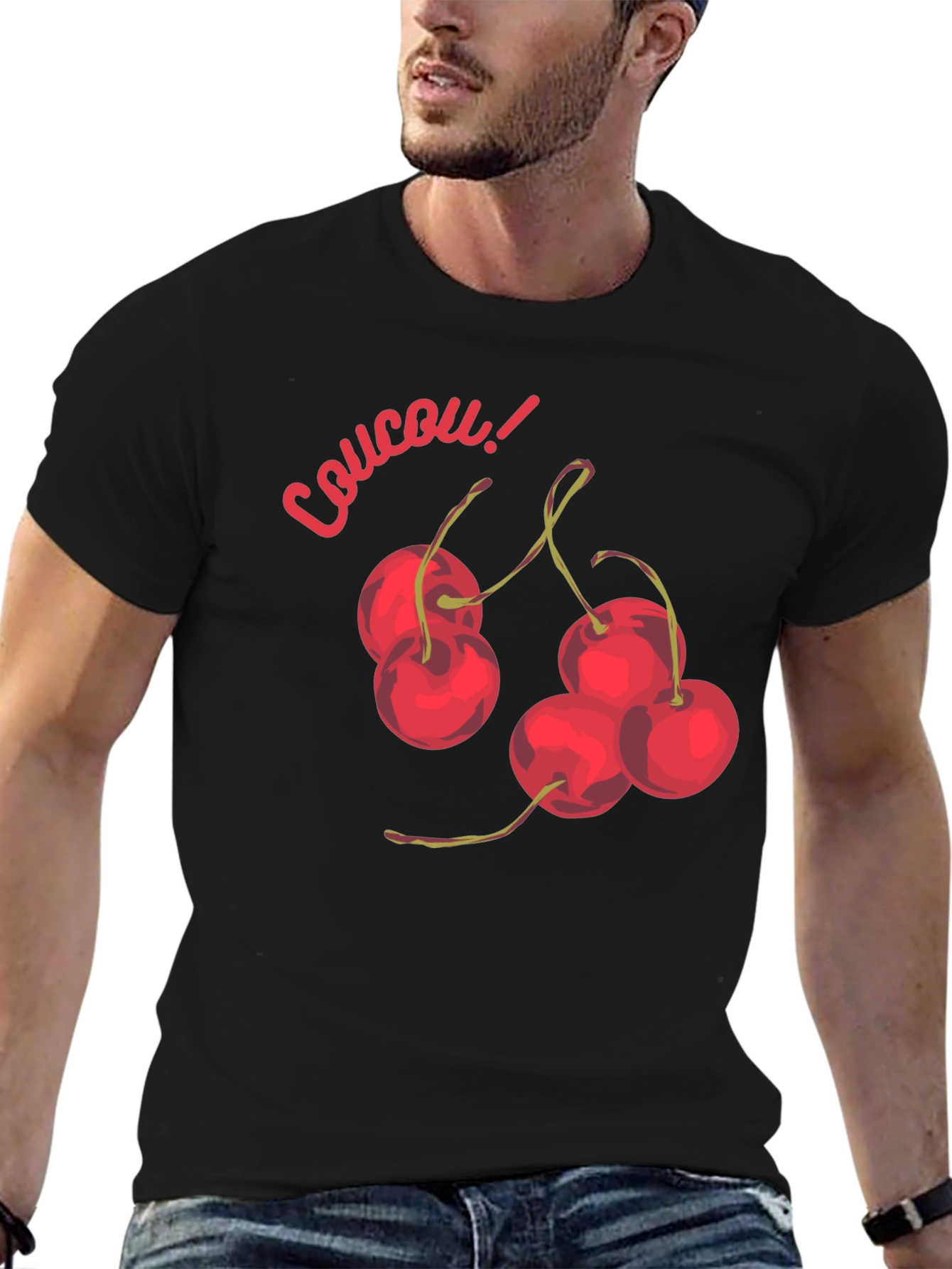 Coucou Cherries Black Graphic T-Shirt