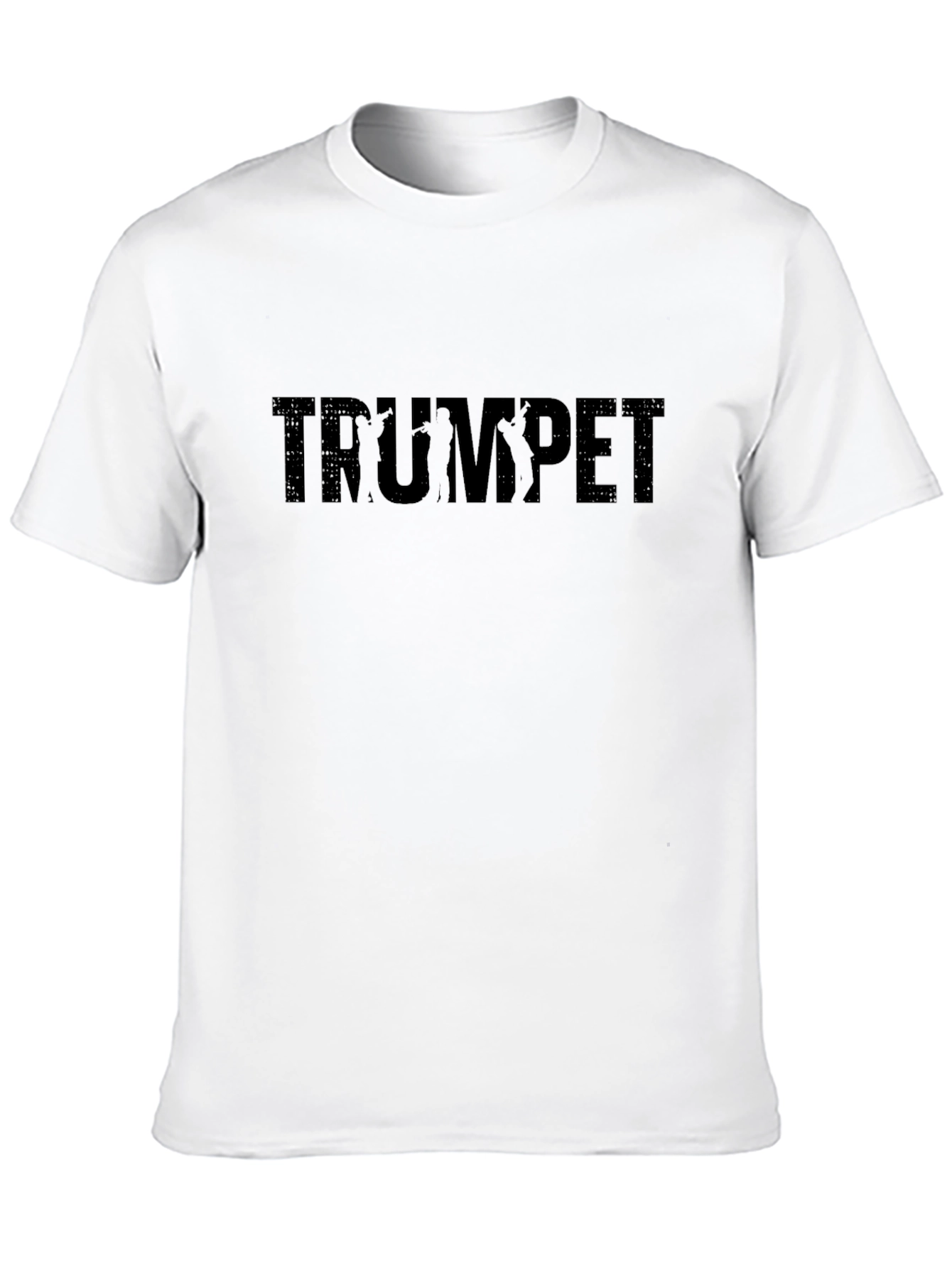Trumpet Silhouette Graphic Black T-Shirt