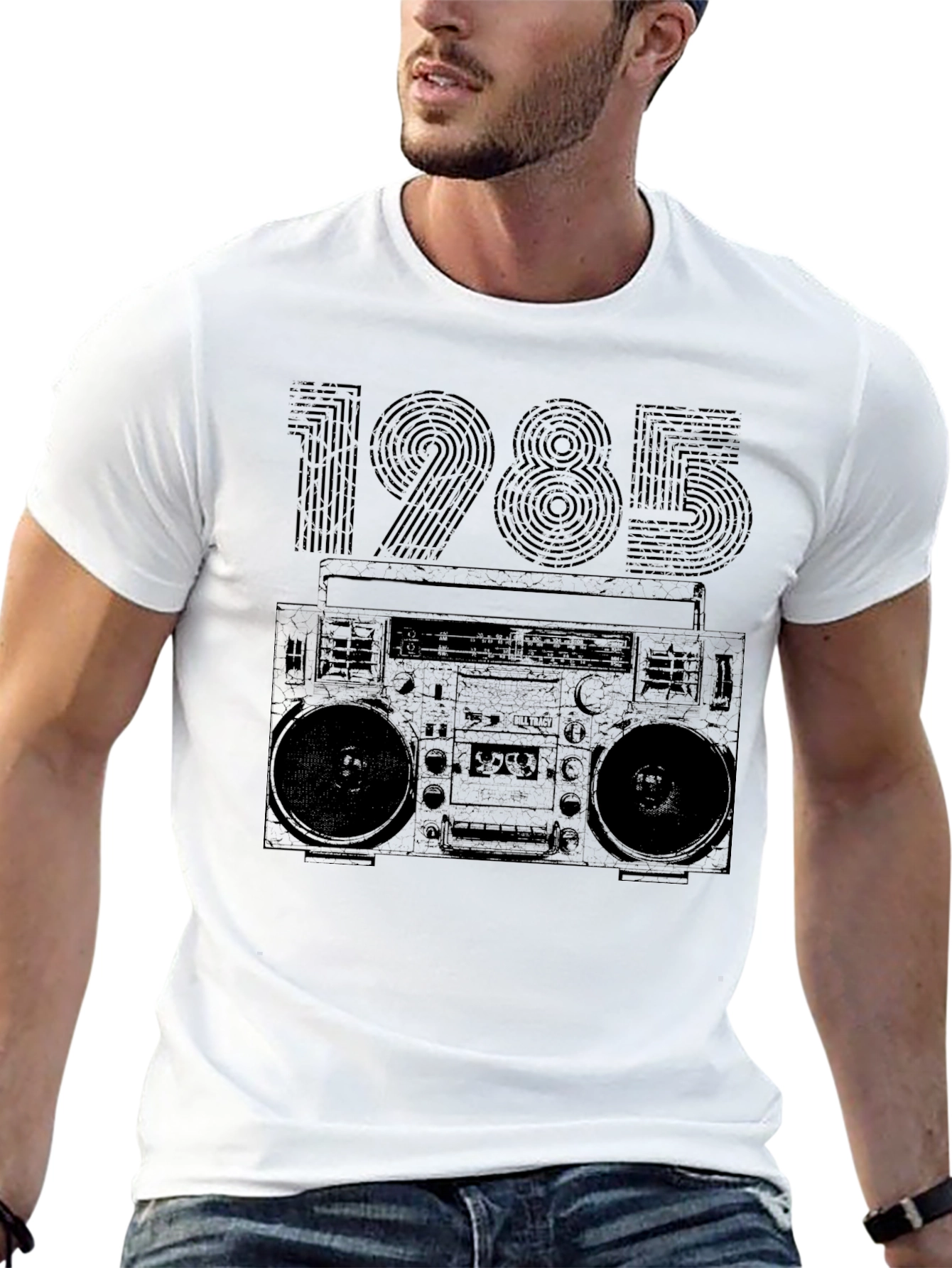 Retro 1985 Boombox T-Shirt - Classic 80s Style!