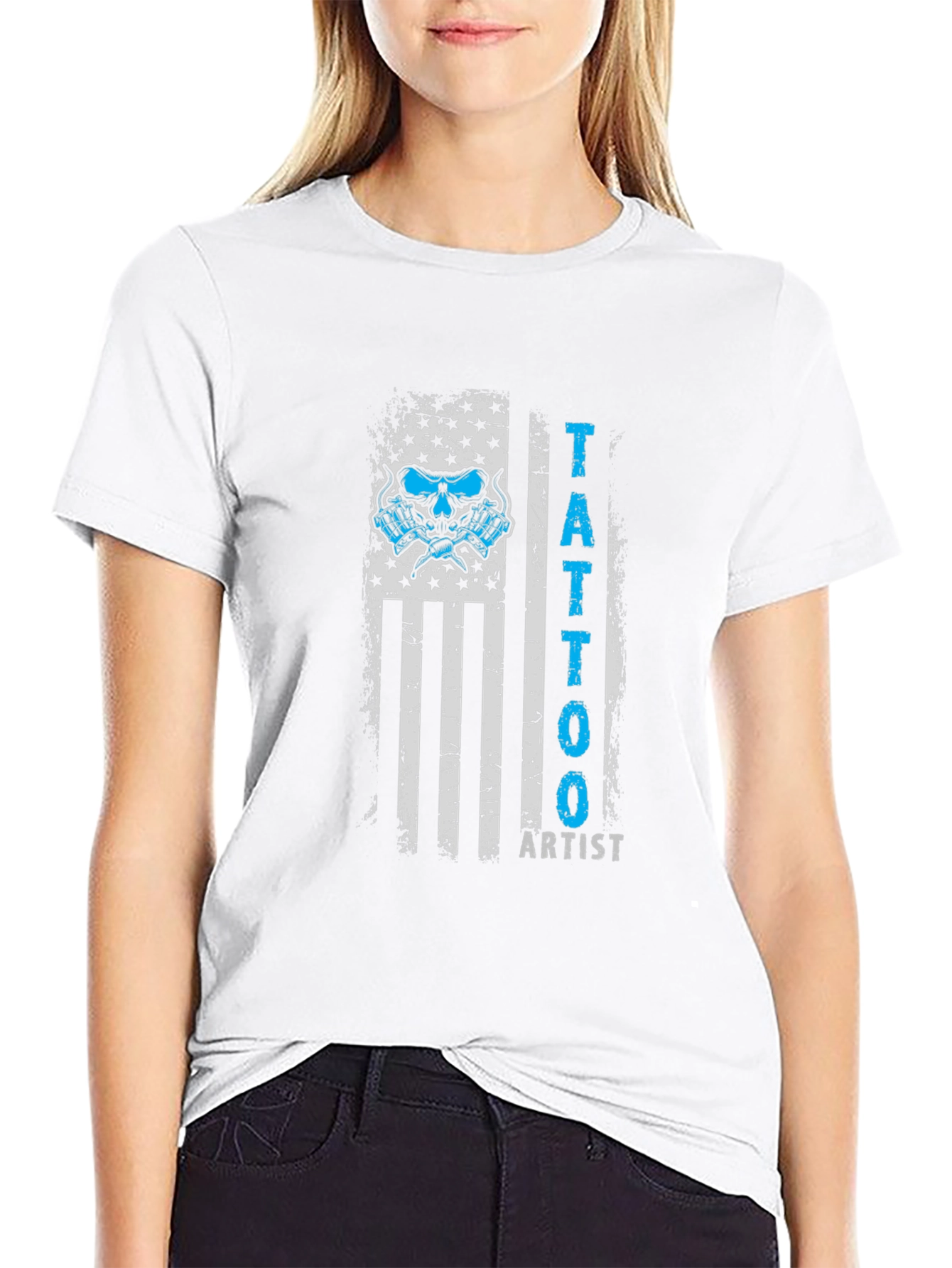 Tattoo Artist USA Flag Graphic Tee - Black