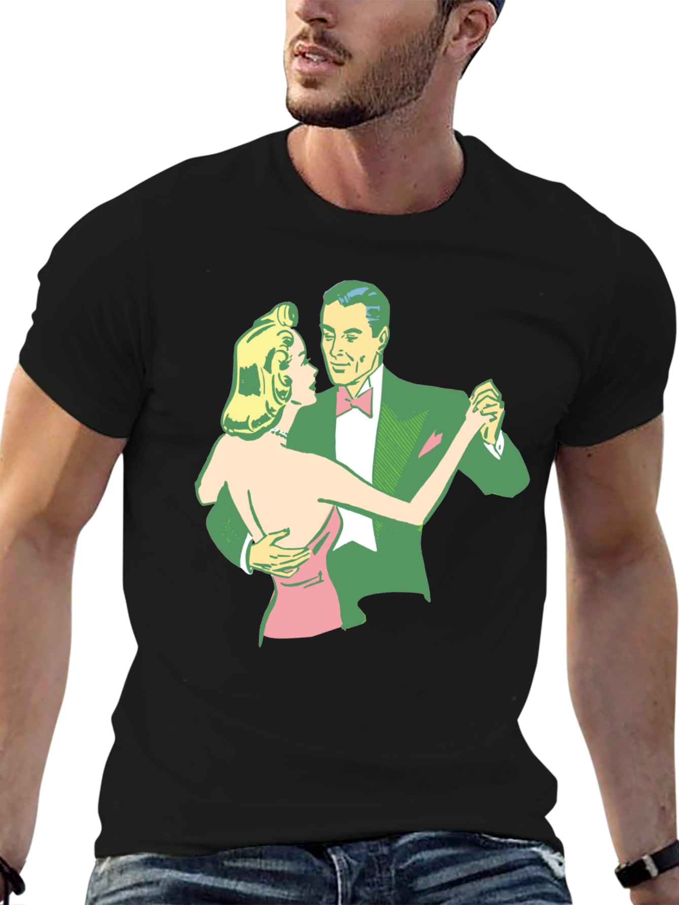 Retro Dance T-Shirt - Black Cotton Tee