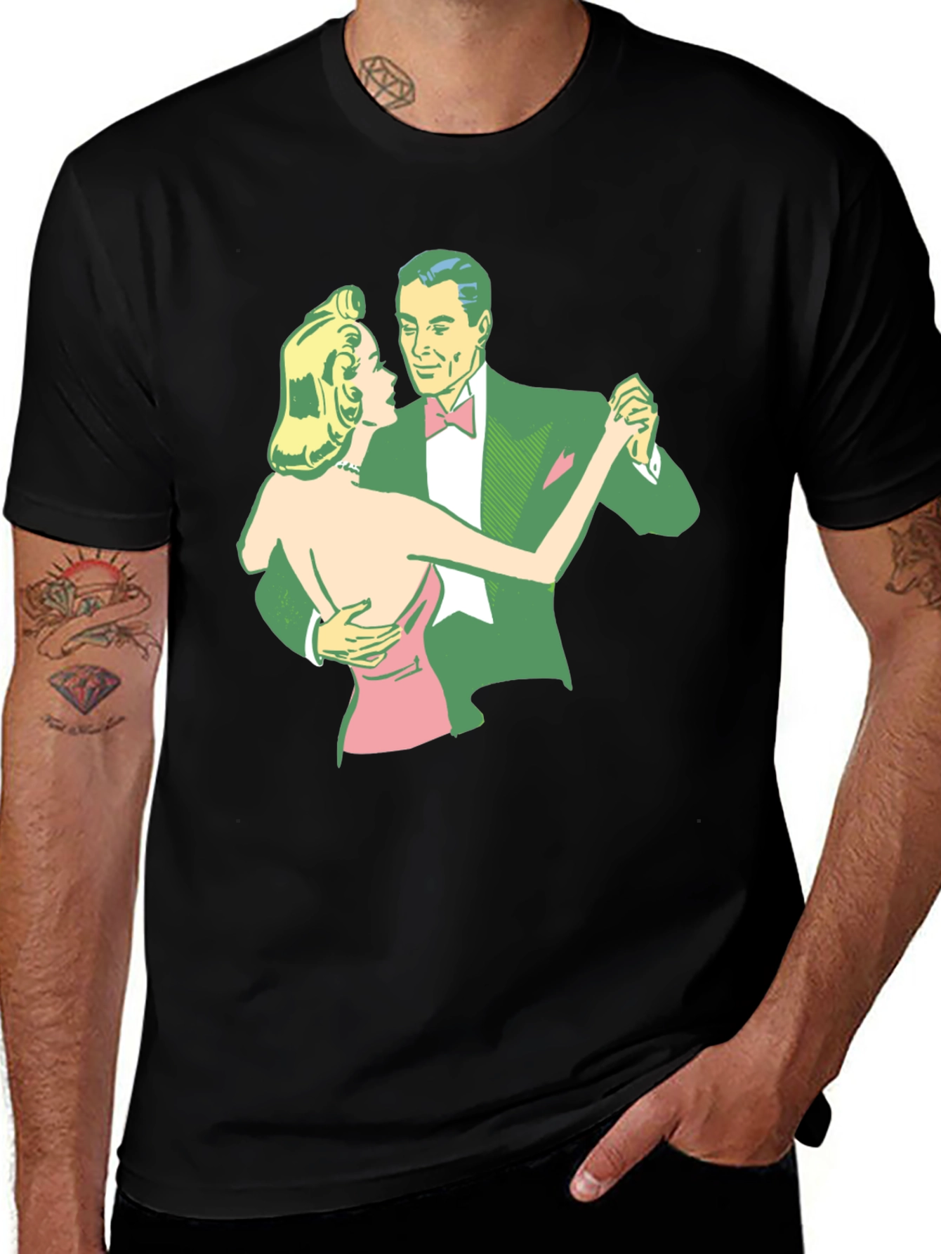 Retro Dance T-Shirt - Black Cotton Tee
