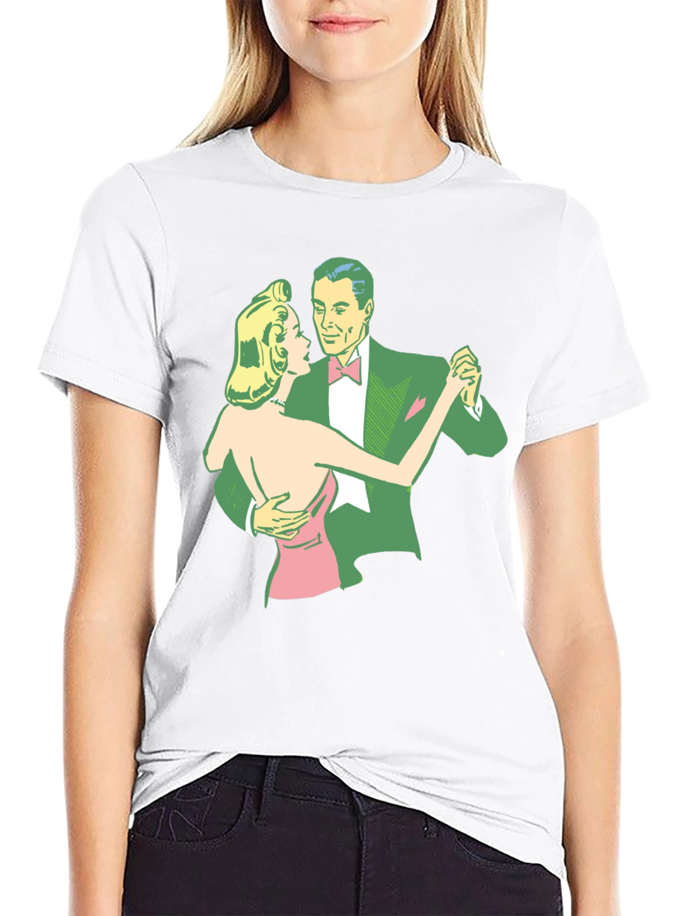 Retro Dance T-Shirt - Black Cotton Tee