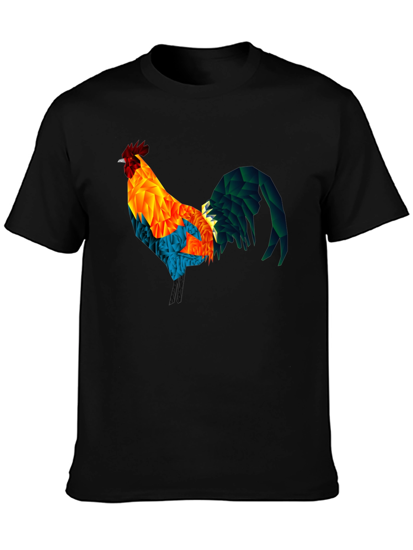 Geometric Rooster Graphic T-Shirt