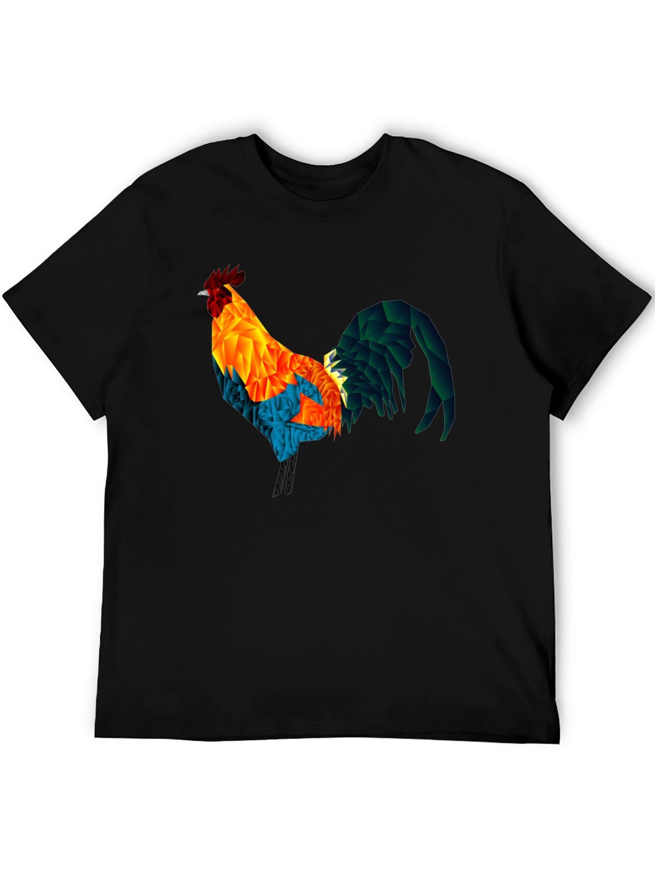 Geometric Rooster Graphic T-Shirt