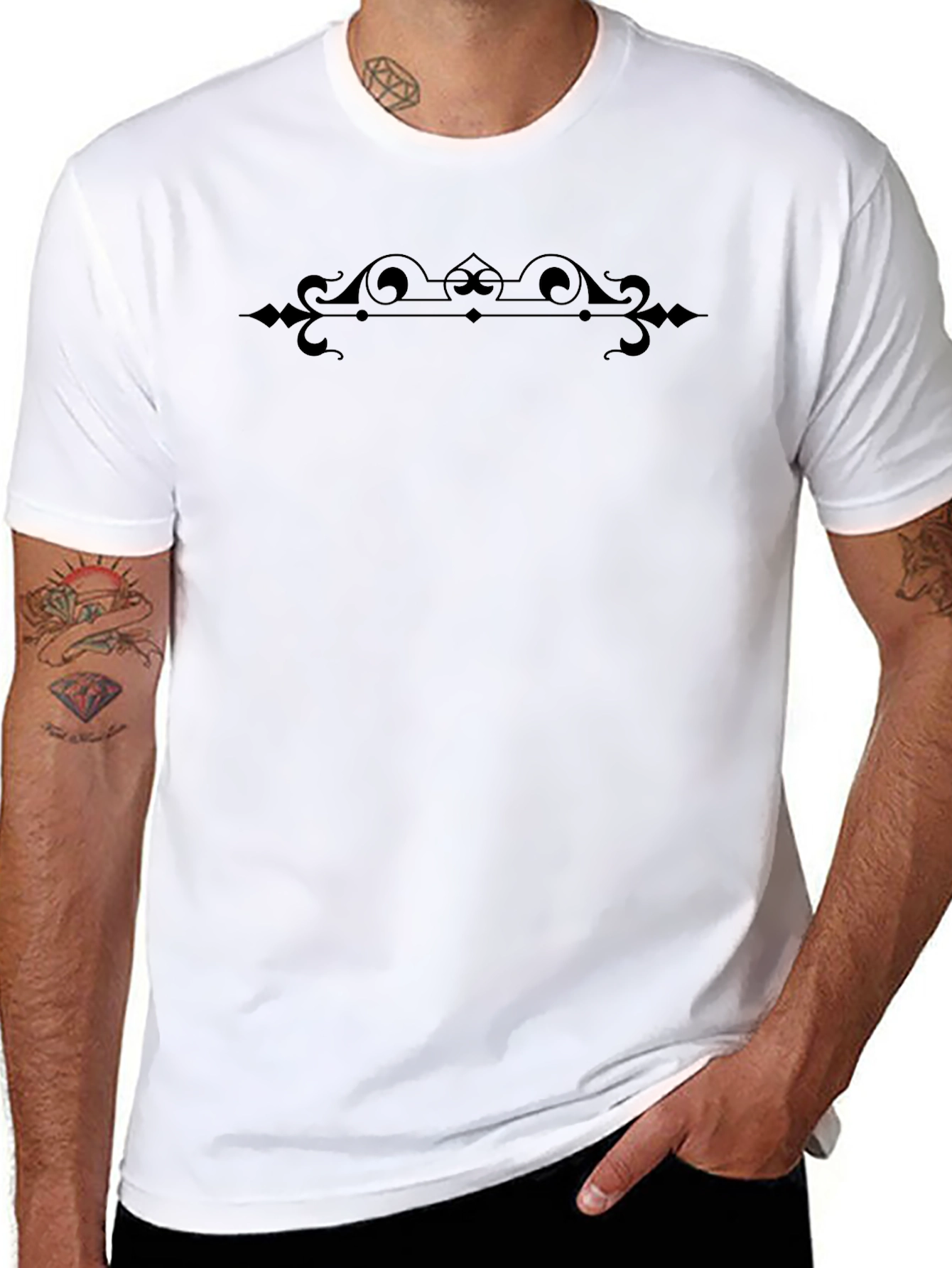 Elegant Black Embellished T-Shirt