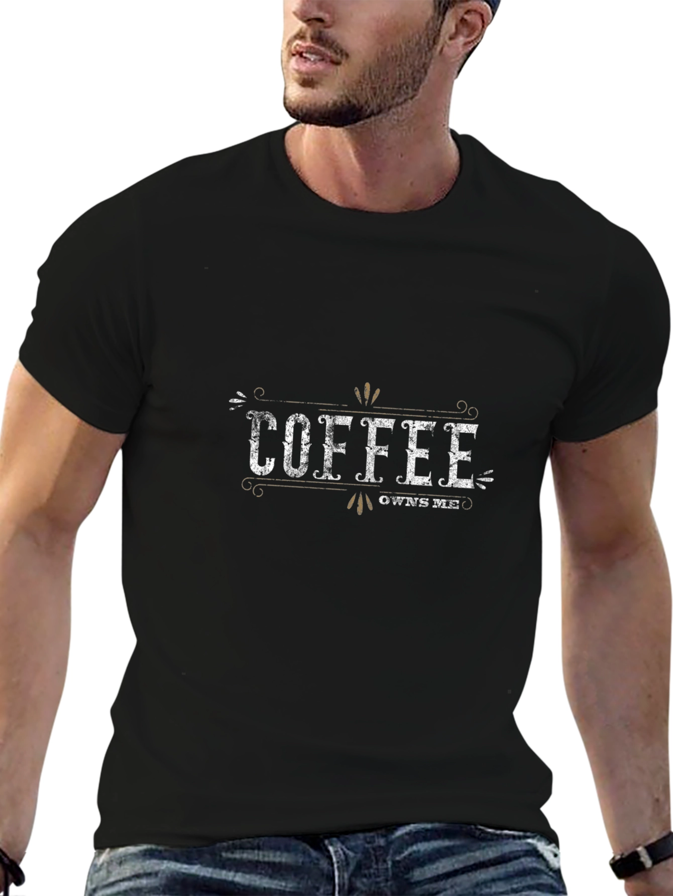 Coffee Owns Me Black T-Shirt