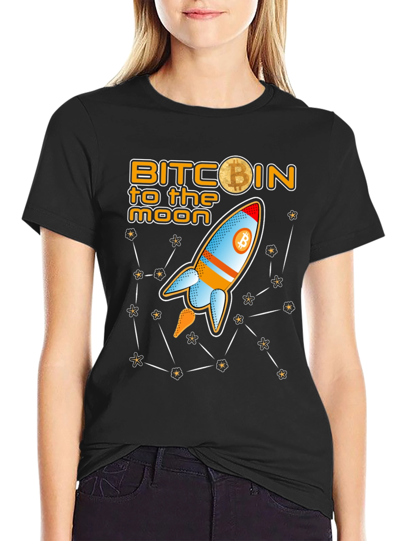 Bitcoin to the Moon Graphic T-Shirt