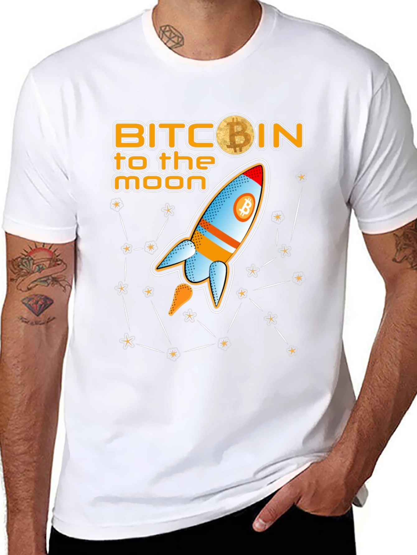 Bitcoin to the Moon Graphic T-Shirt