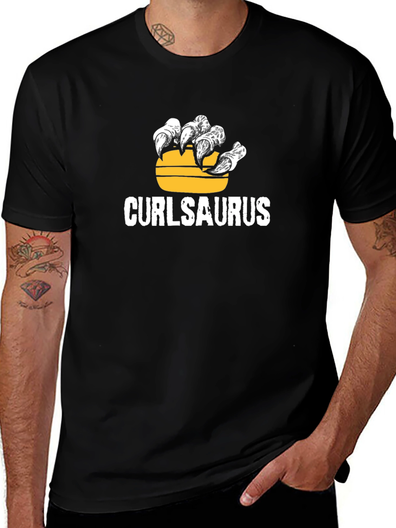Curlsaurus Funny Graphic T-Shirt