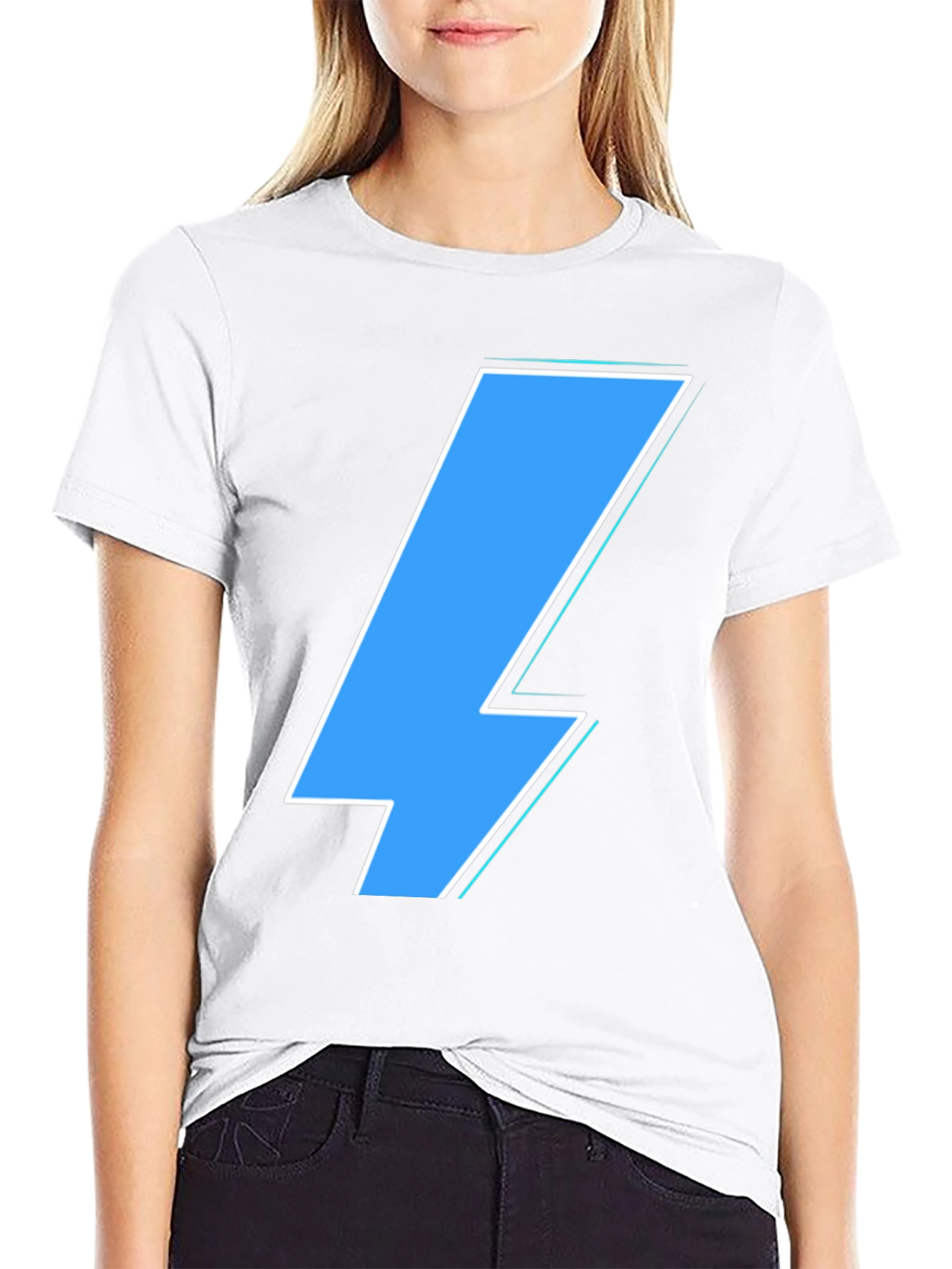 Lightning Bolt Graphic Tee - Casual Black T-Shirt