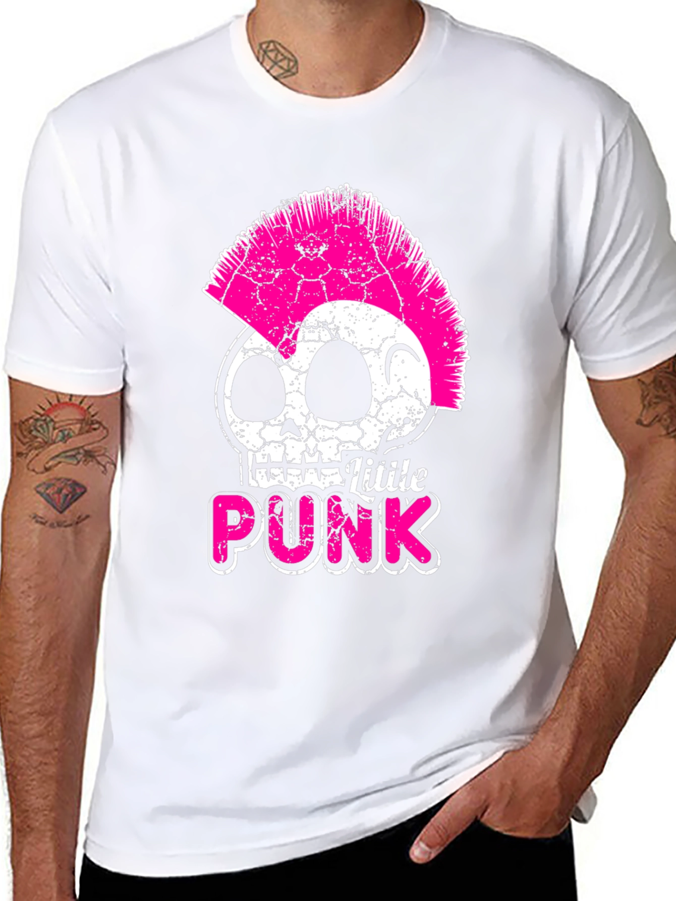 Little Punk Skull Graphic Tee - Black