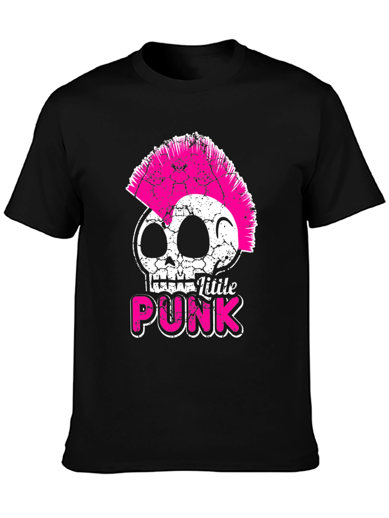 Little Punk Skull Graphic Tee - Black