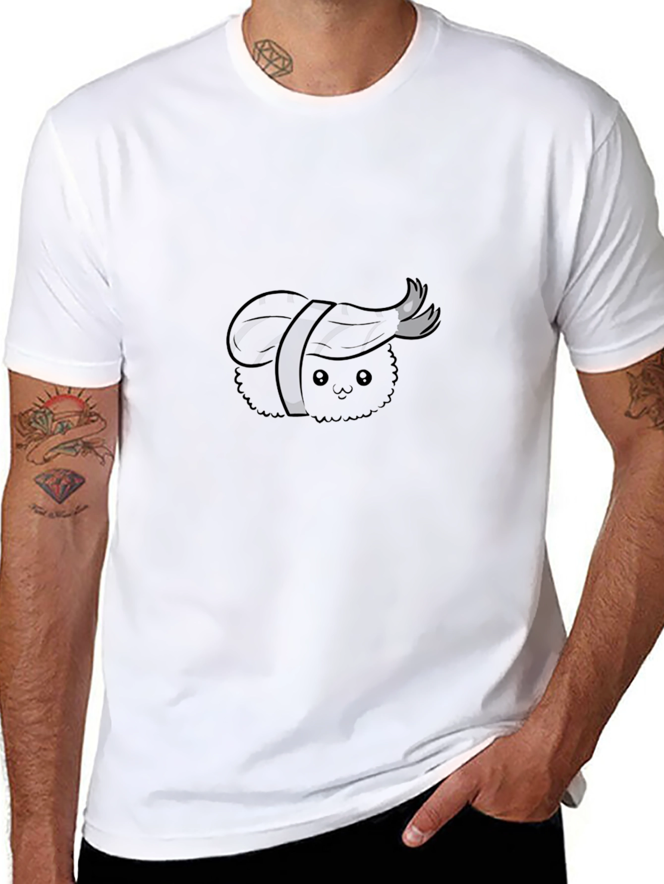 Sushi Lovers Black Graphic Tee