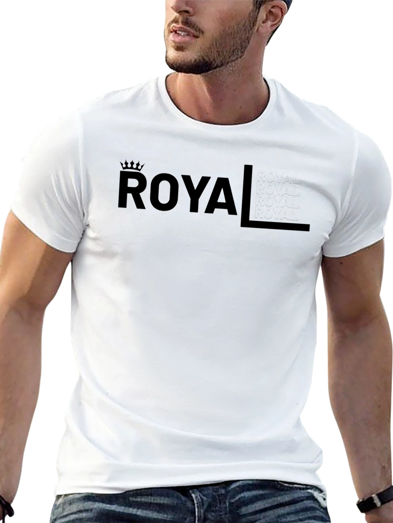 Royal Graphic Tee - Black Cotton T-Shirt