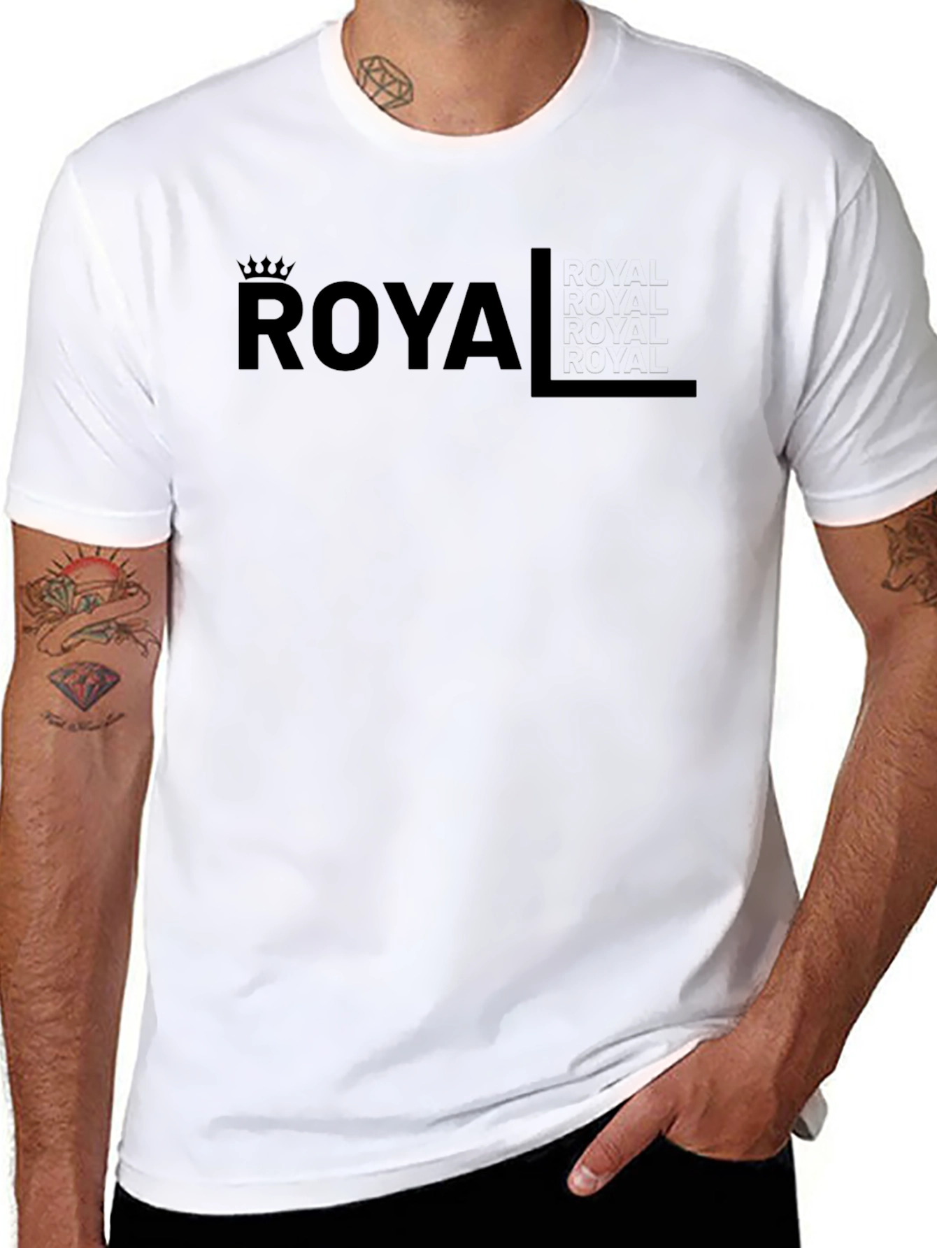 Royal Graphic Tee - Black Cotton T-Shirt