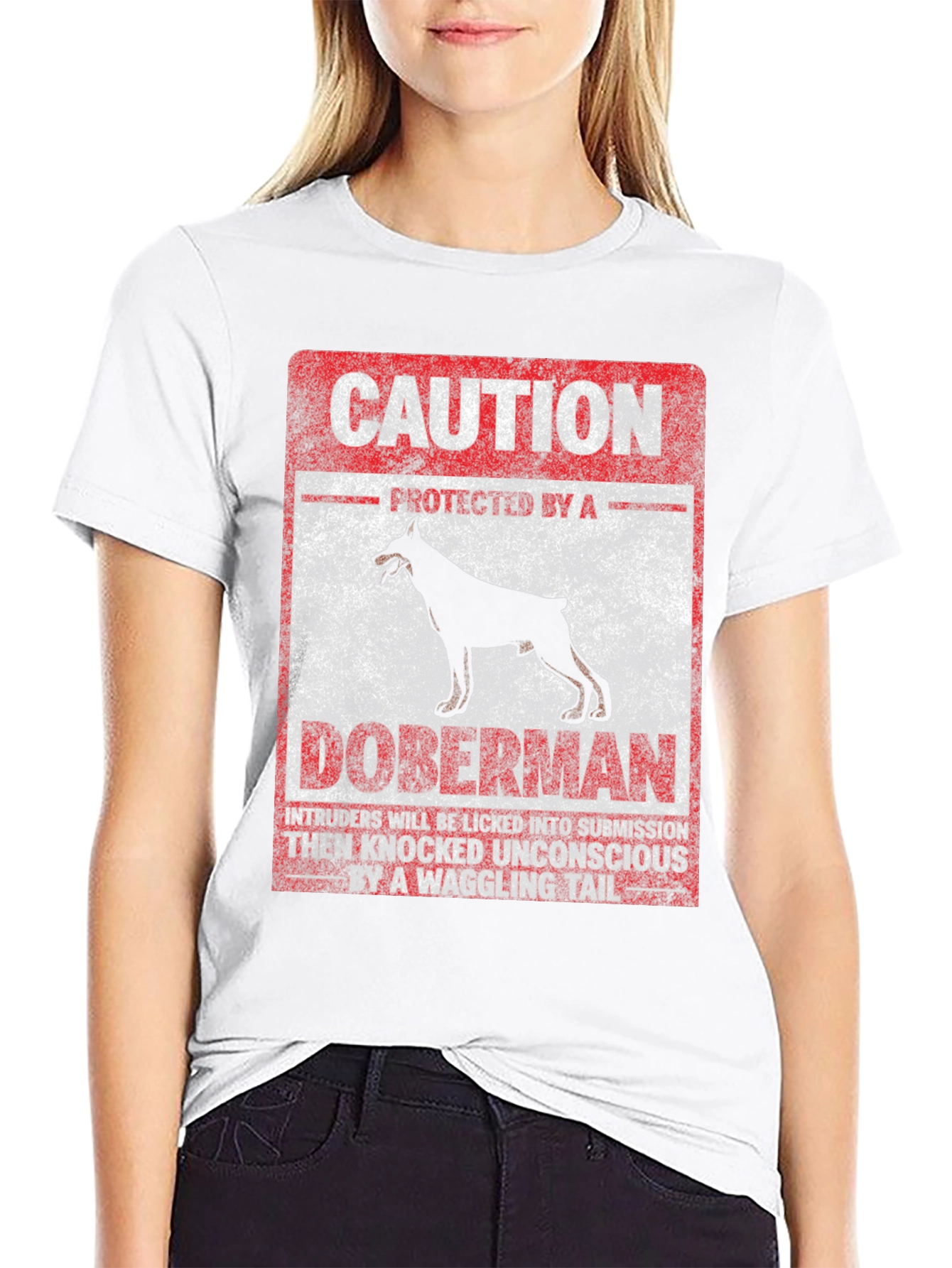 Caution Doberman Graphic Tee