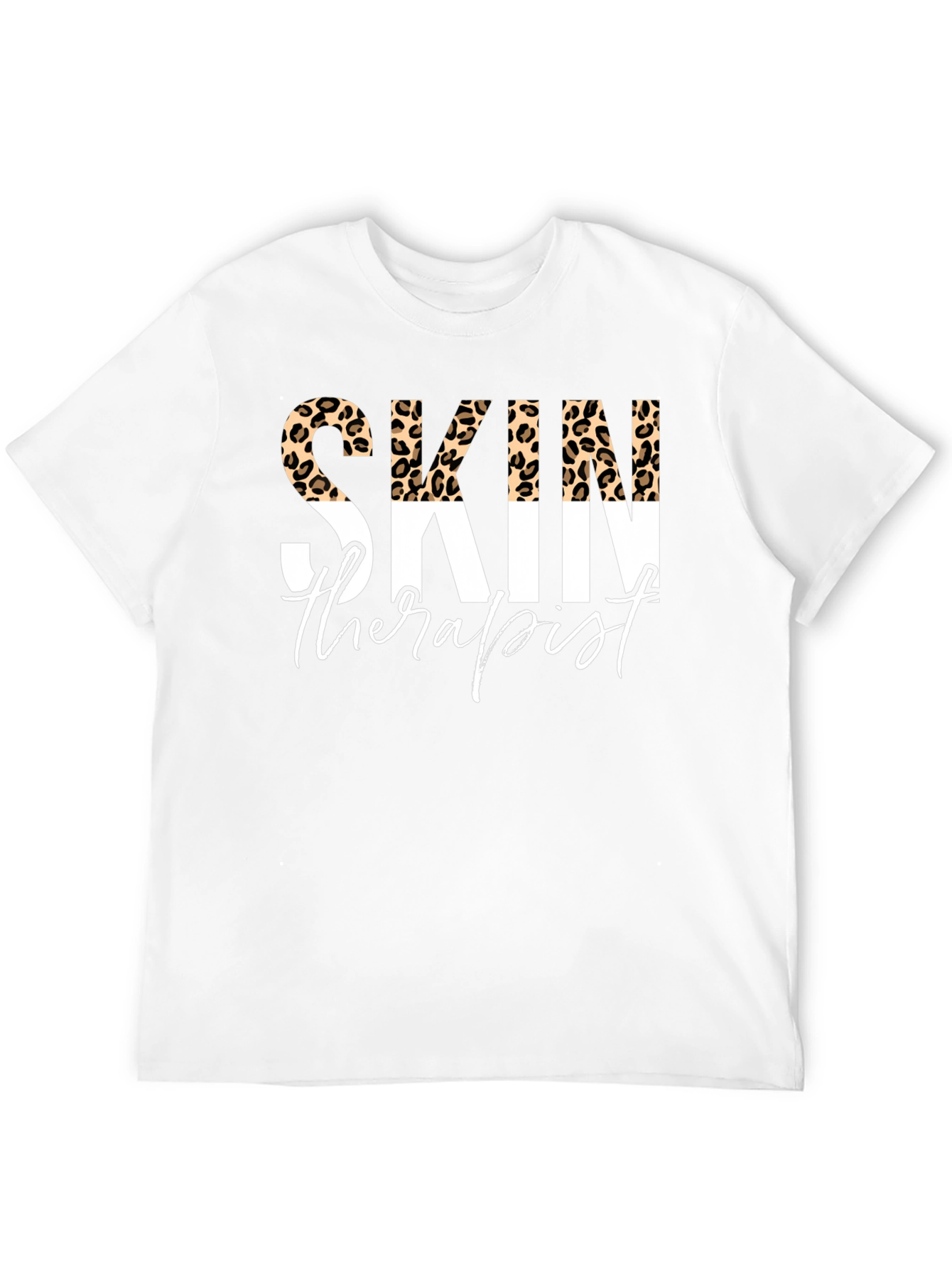 Skin Therapist Leopard Print Black T-Shirt