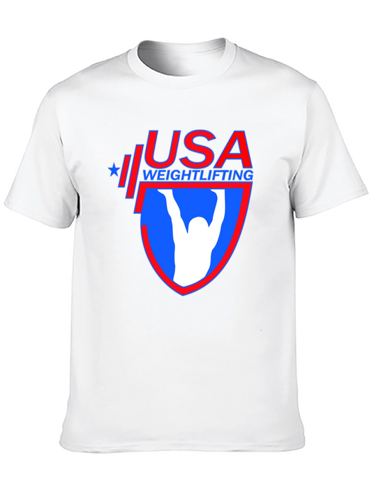 USA Weightlifting Graphic T-Shirt - Patriotic Gym Apparel