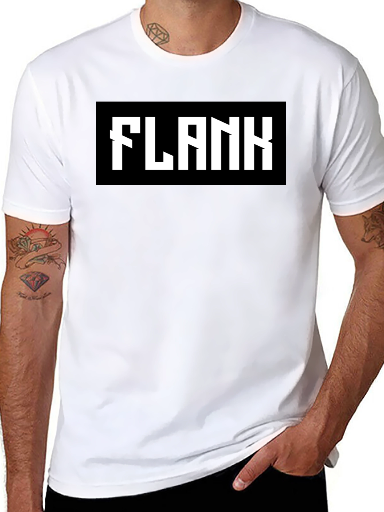 Black Flank Graphic Tee - Bold Statement Shirt