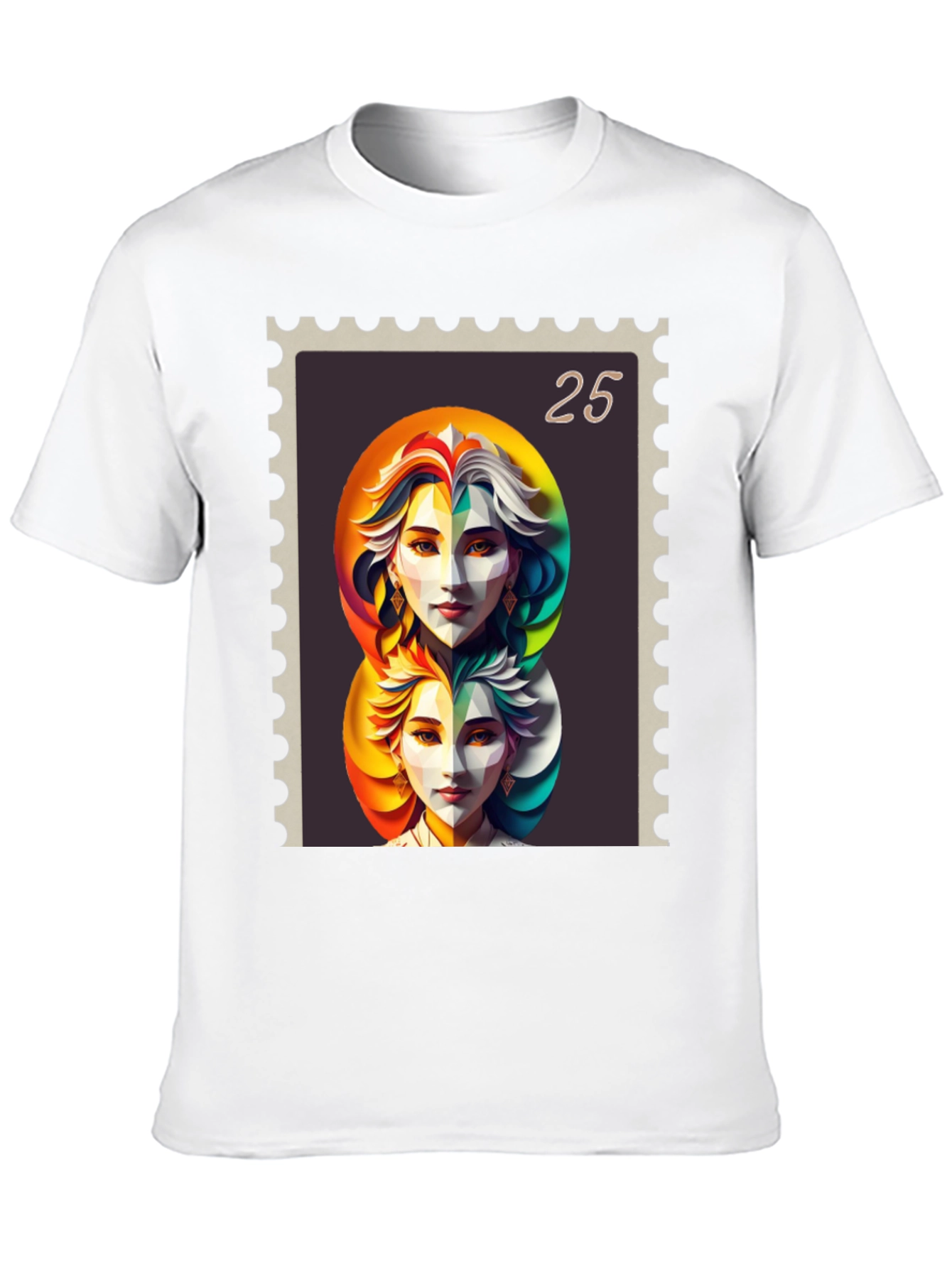 Abstract Portrait Stamp Graphic Tee