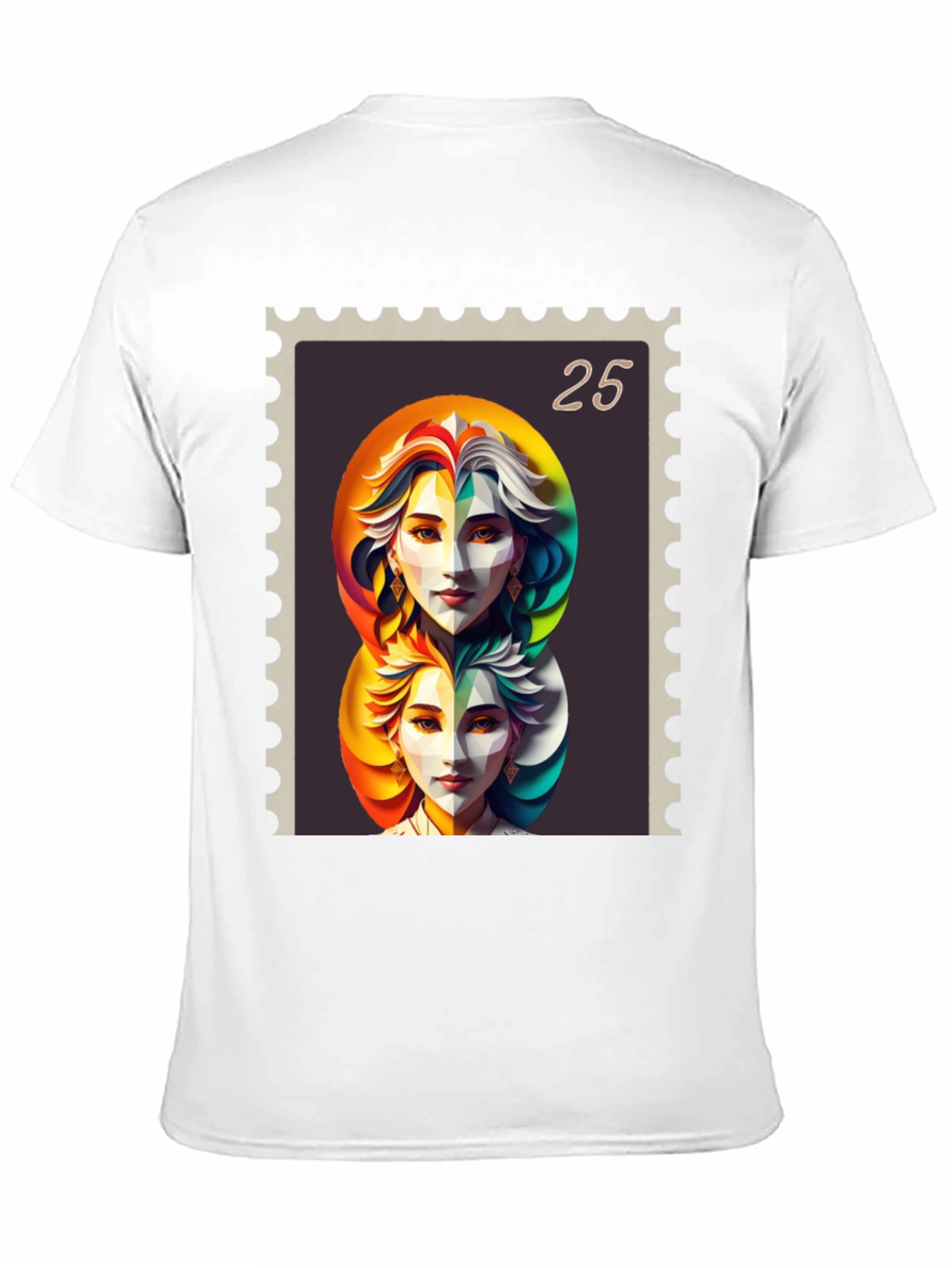 Abstract Portrait Stamp Graphic Tee