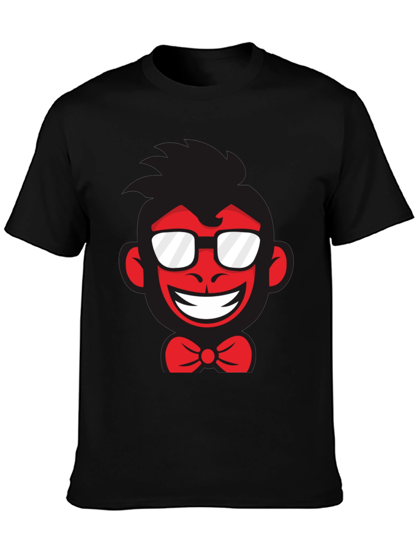 Funny Monkey Graphic Tee - Black Cotton T-Shirt