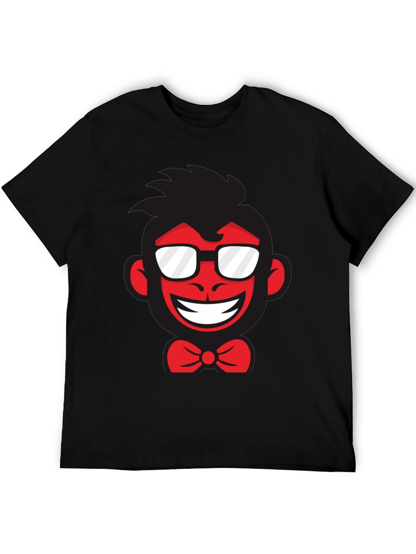 Funny Monkey Graphic Tee - Black Cotton T-Shirt