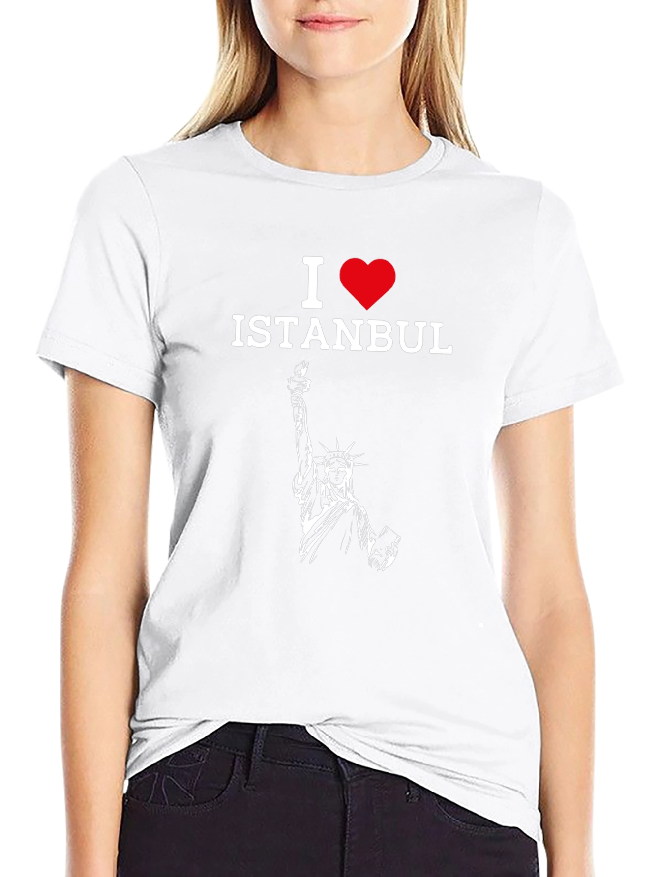 I Love Istanbul T-Shirt - Statue of Liberty Design