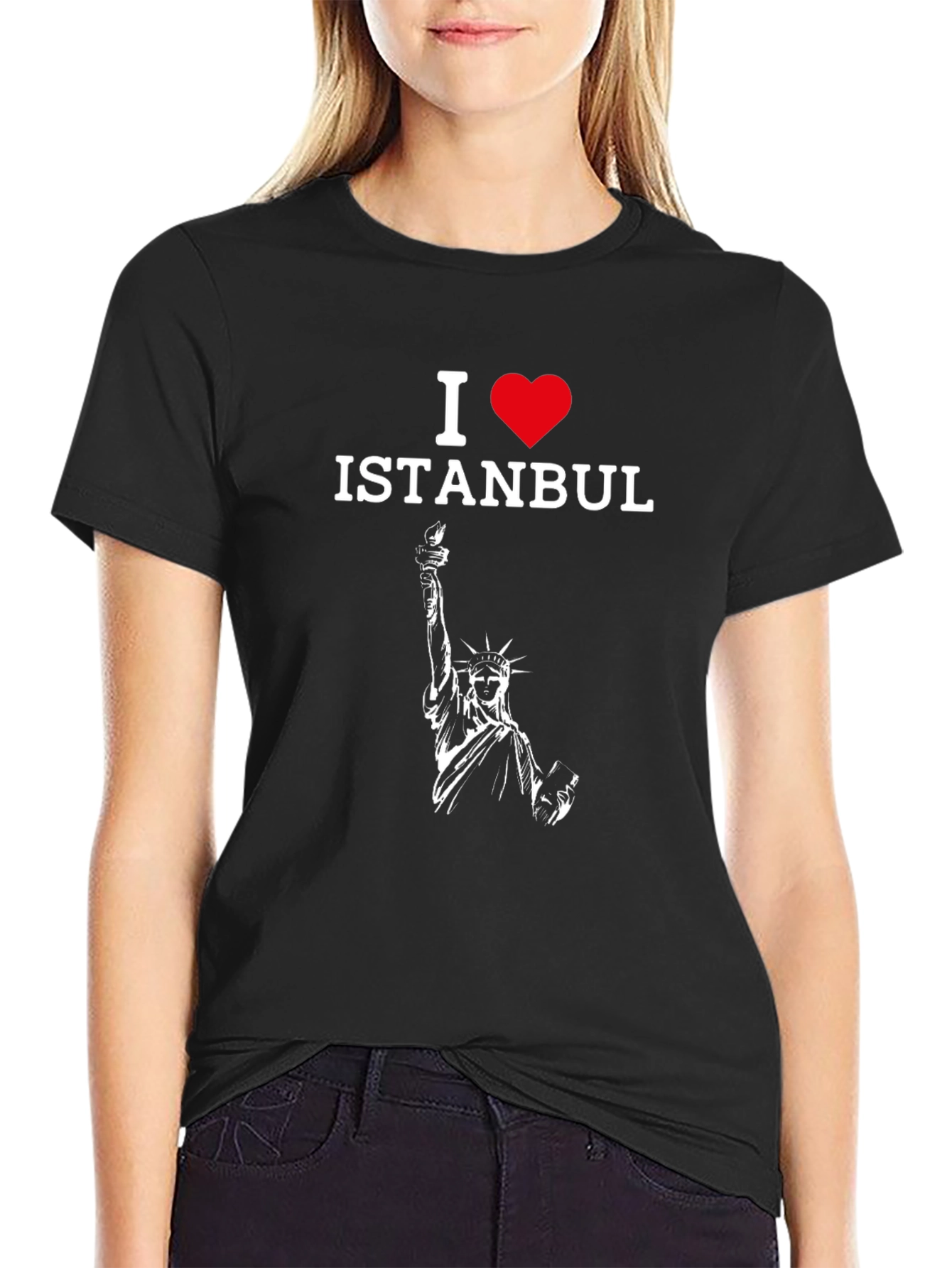 I Love Istanbul T-Shirt - Statue of Liberty Design