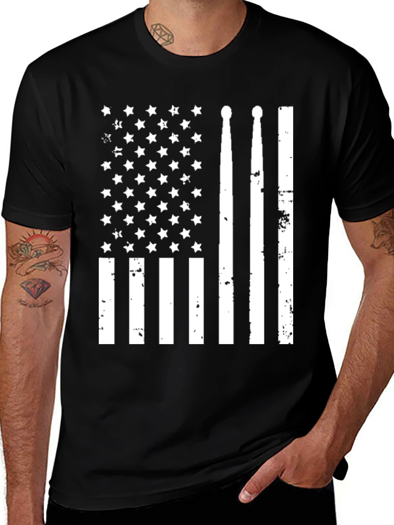 American Flag Drummer T-Shirt