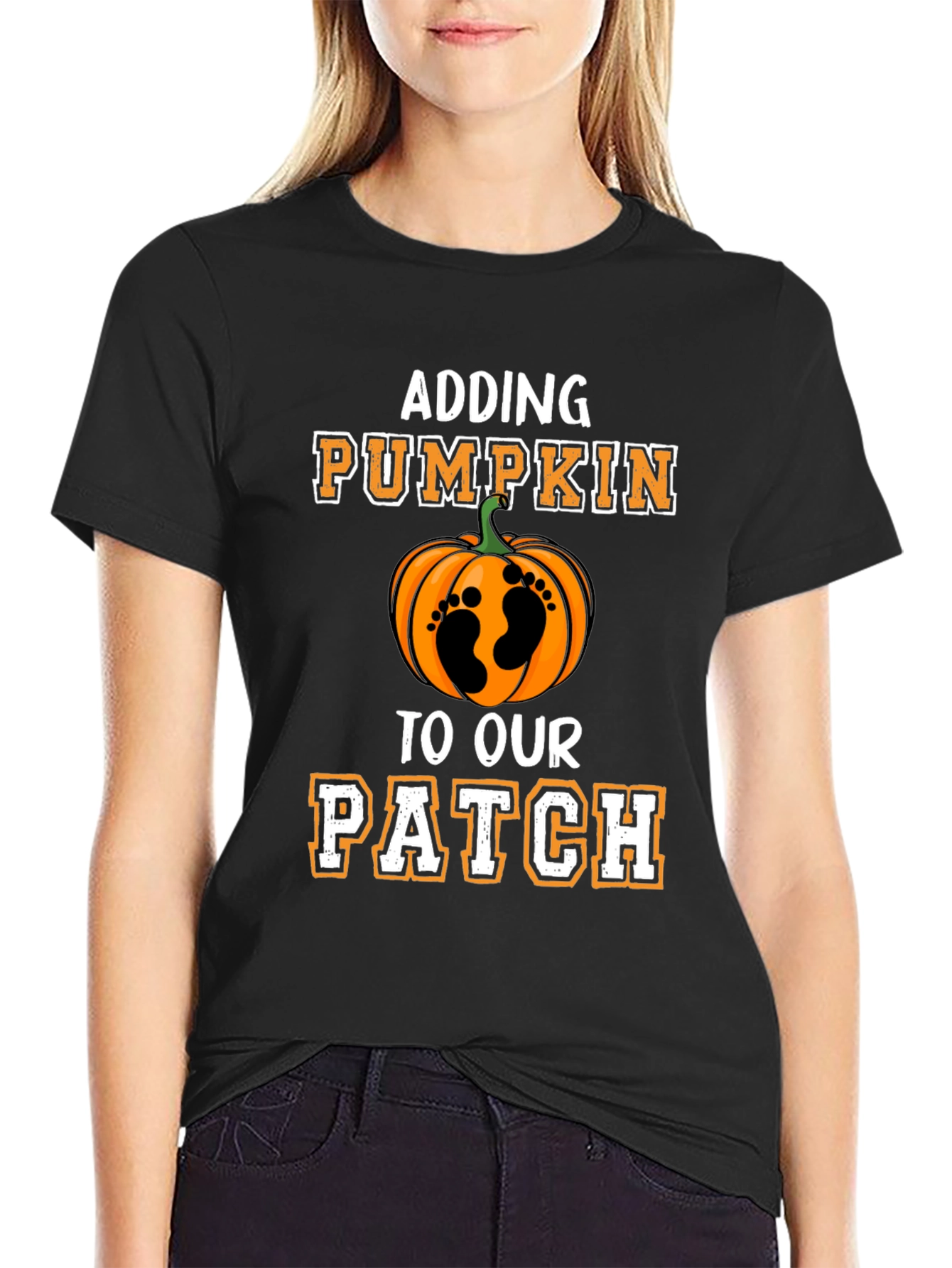 Adding Pumpkin to Our Patch T-Shirt - Pregnancy Announcement