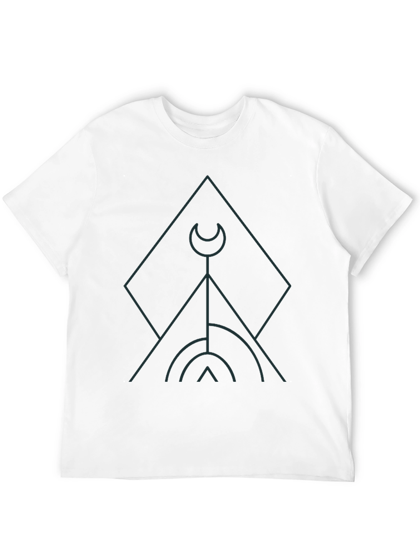 Geometric Graphic Print Black T-Shirt