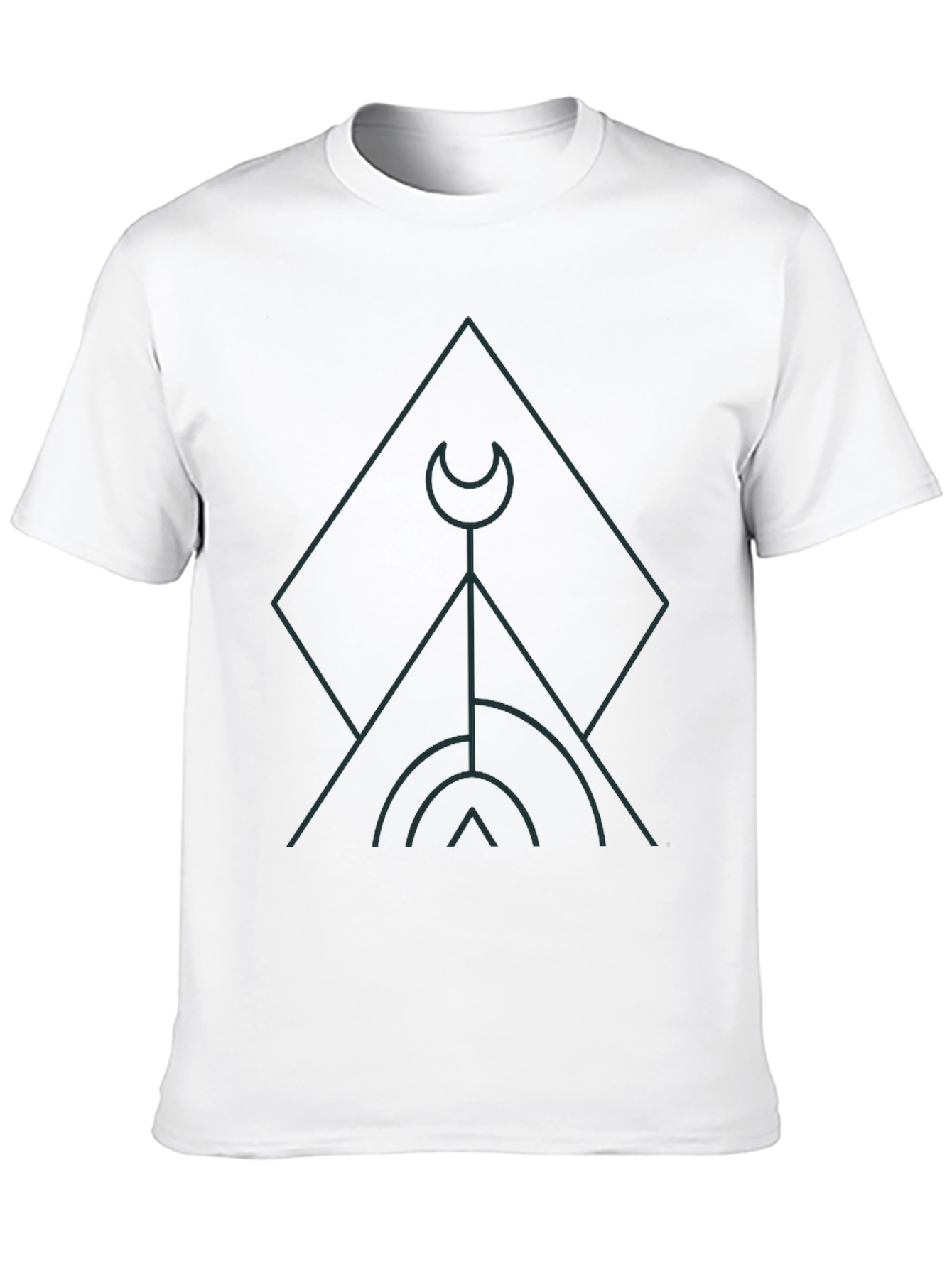 Geometric Graphic Print Black T-Shirt