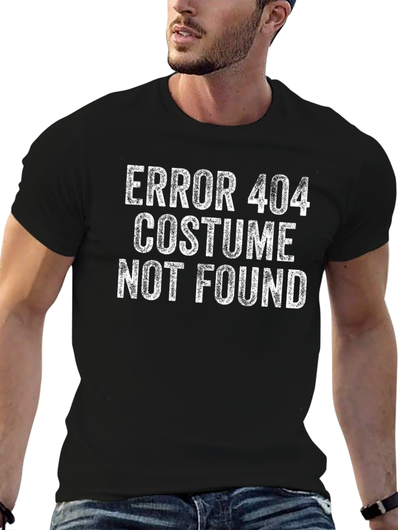 Error 404 Costume Not Found Black T-Shirt
