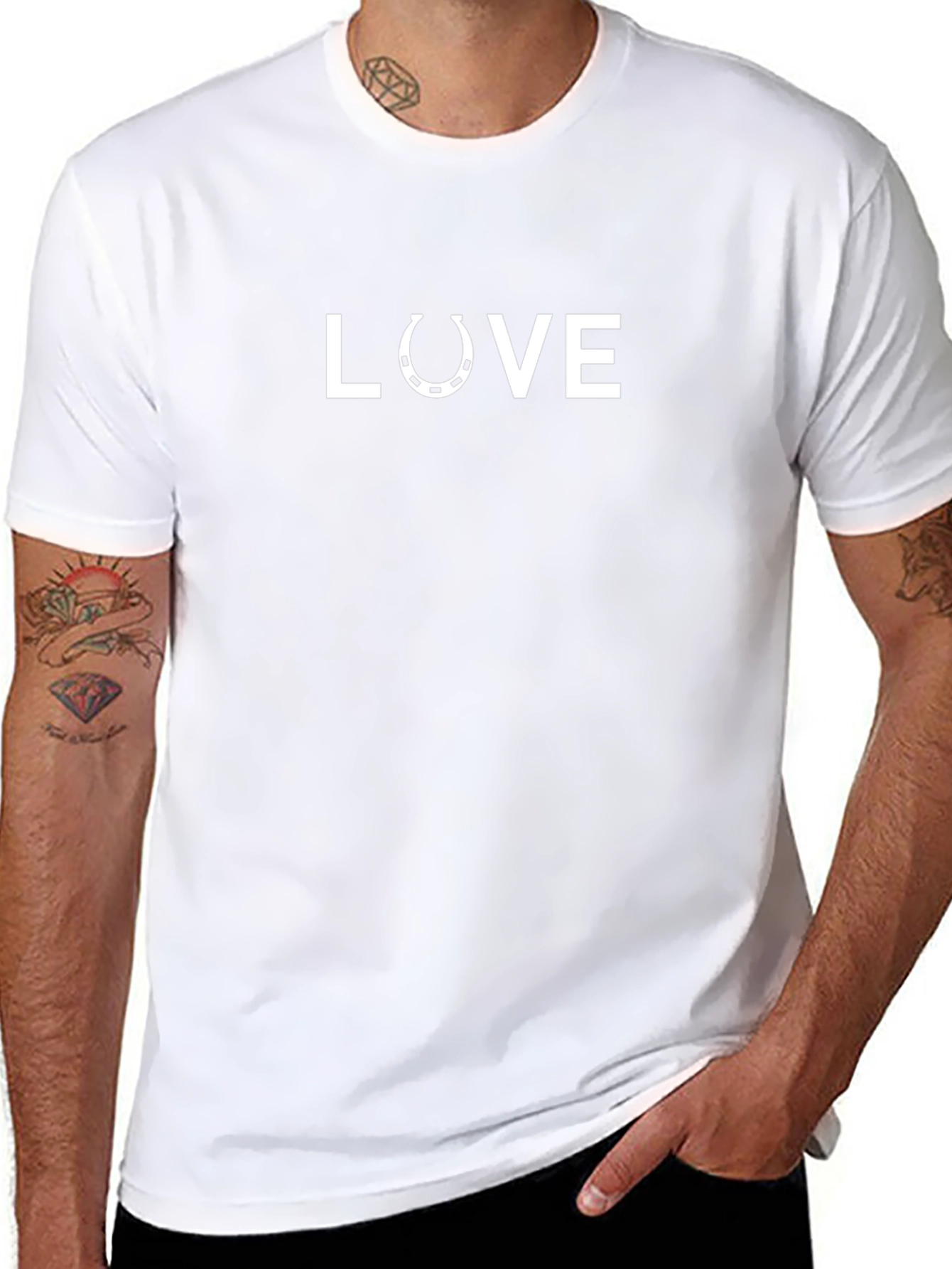 Love Horseshoe Graphic Tee - Unisex Black T-Shirt
