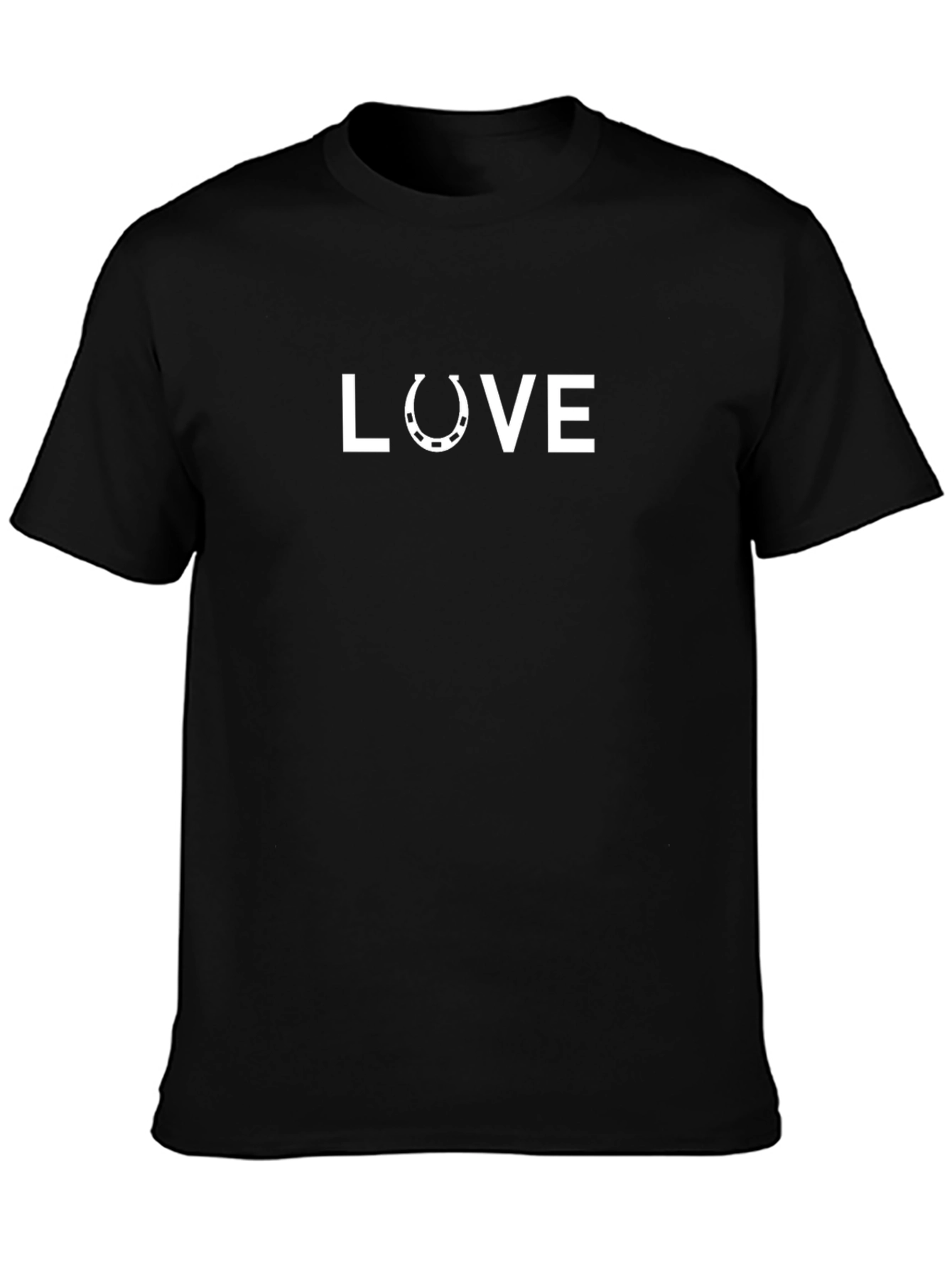 Love Horseshoe Graphic Tee - Unisex Black T-Shirt