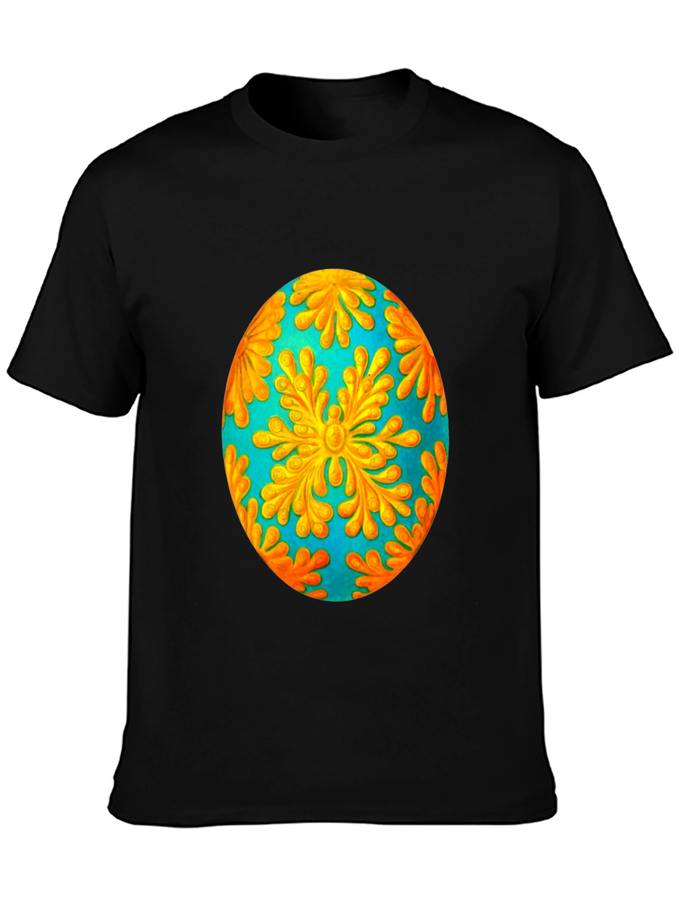 Floral Easter Egg Graphic Tee - Black