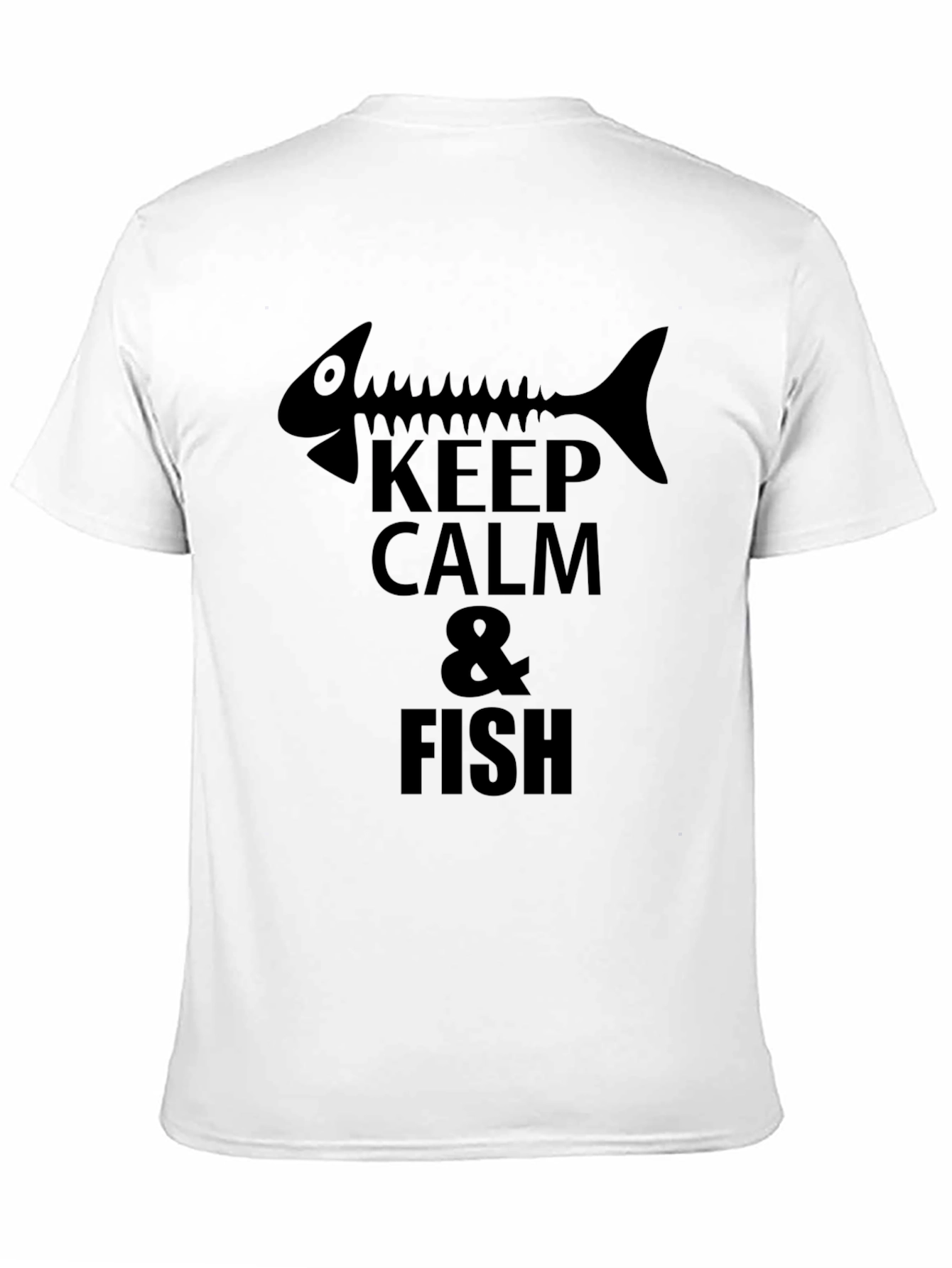 Keep Calm & Fish T-Shirt Black Cotton