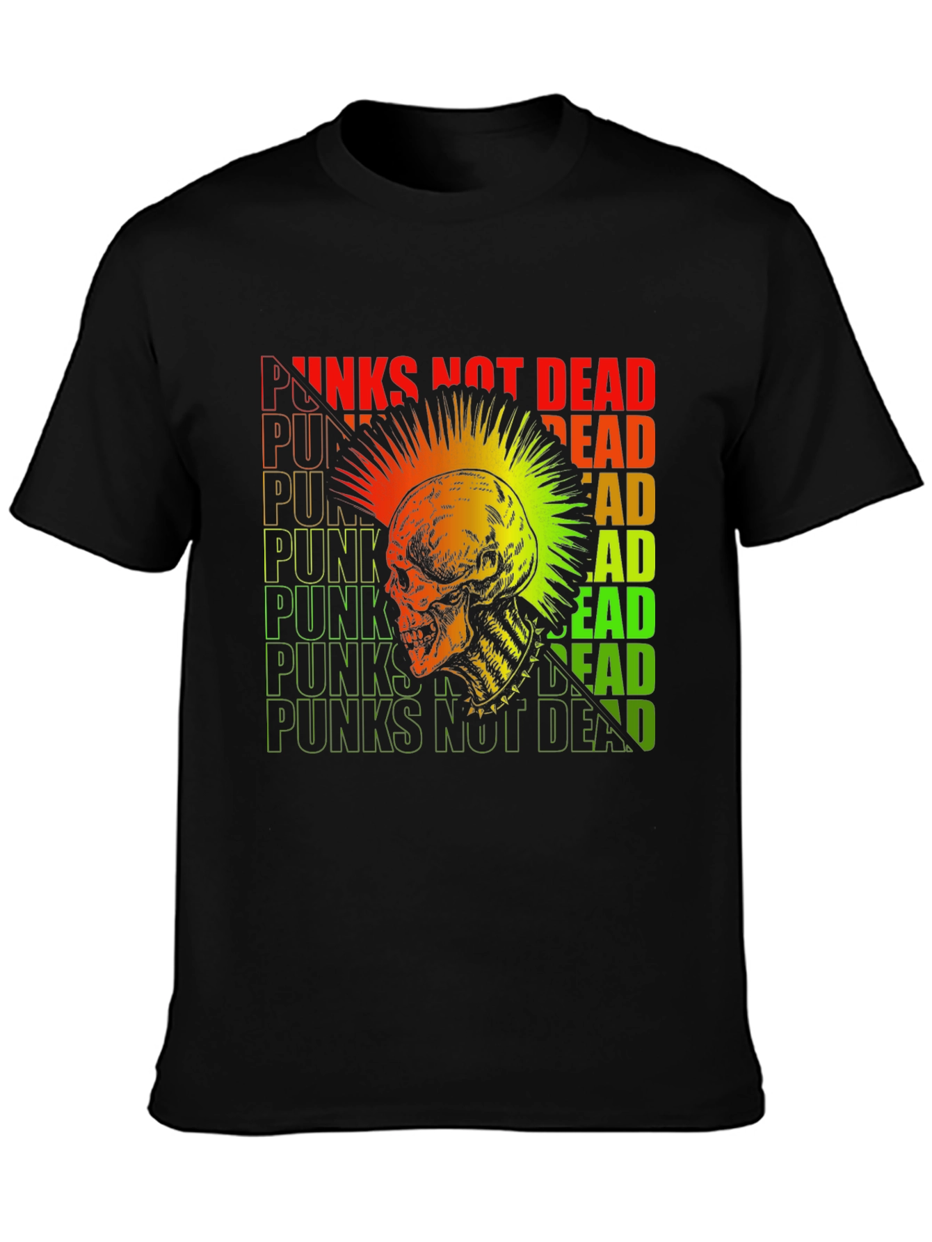 Punk Rock Skull Graphic Tee - Punks Not Dead