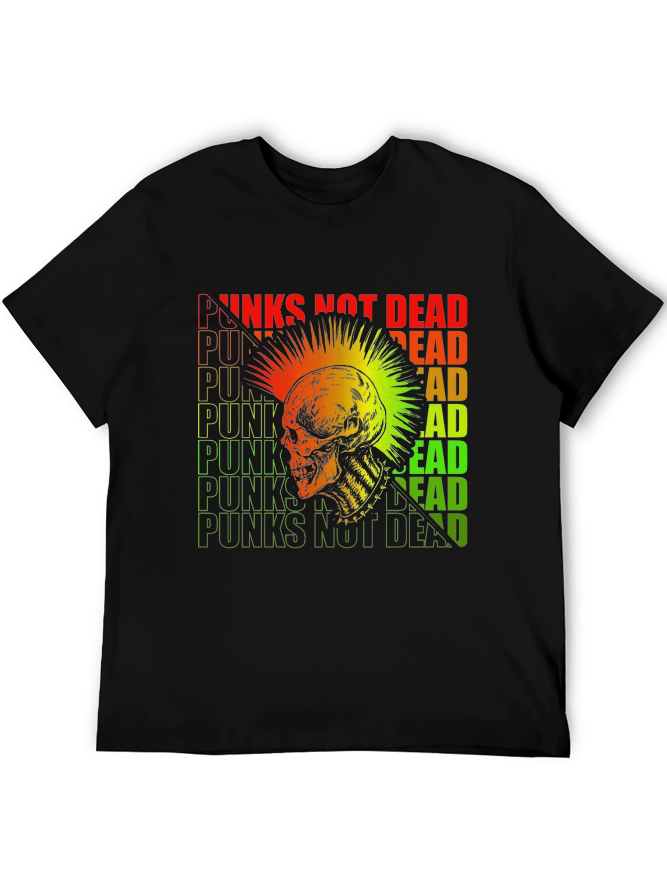 Punk Rock Skull Graphic Tee - Punks Not Dead