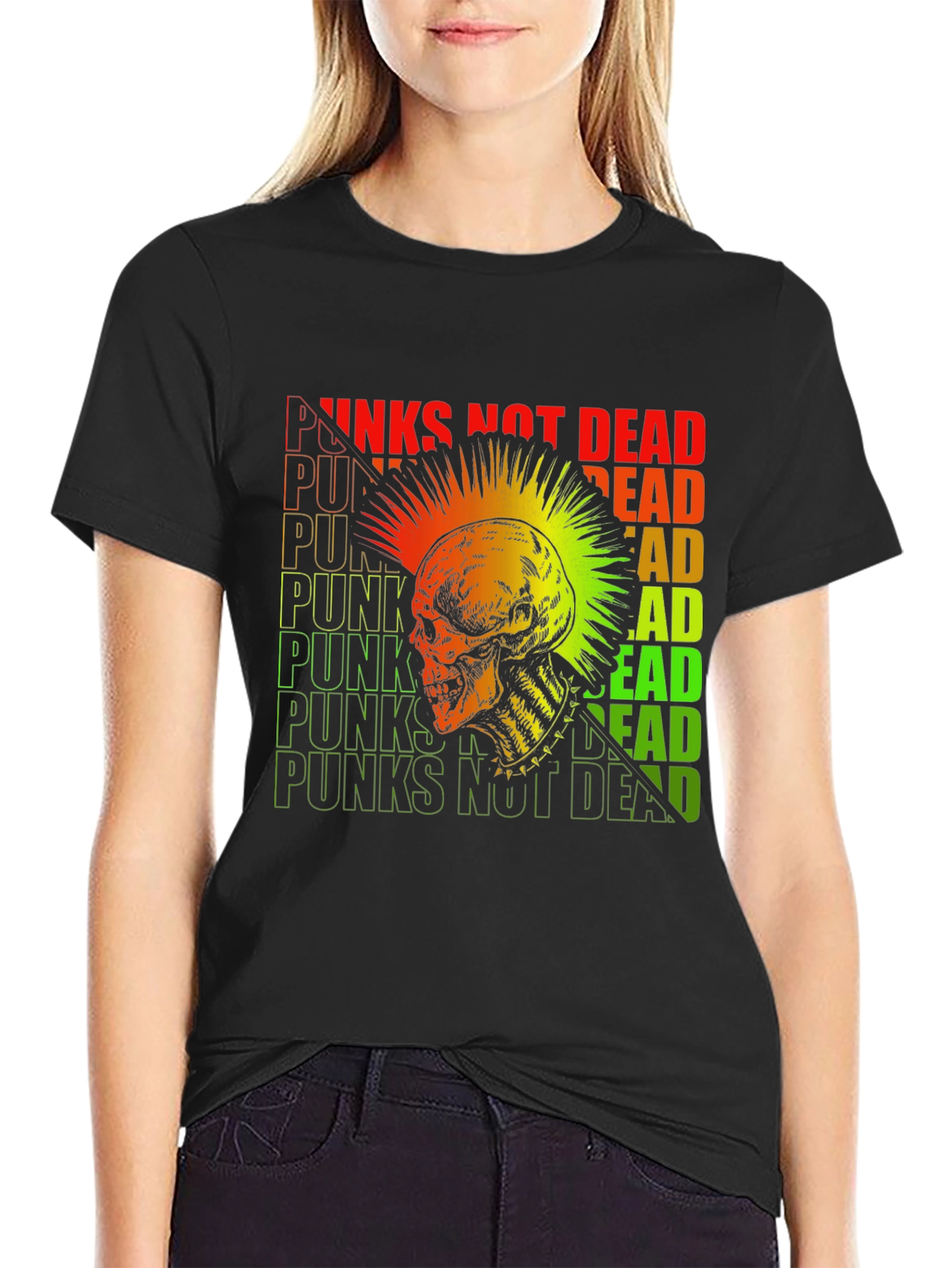 Punk Rock Skull Graphic Tee - Punks Not Dead