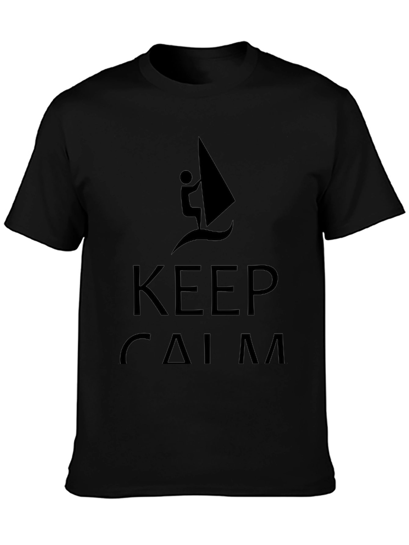 Keep Calm Windsurfing Black T-Shirt