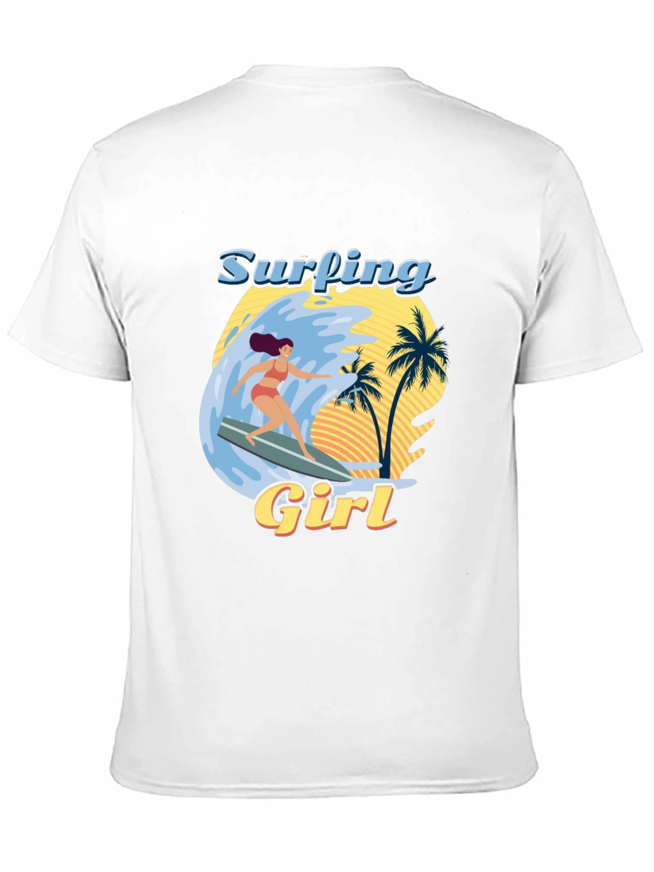 Surfing Girl Graphic Tee - Beach Vibes