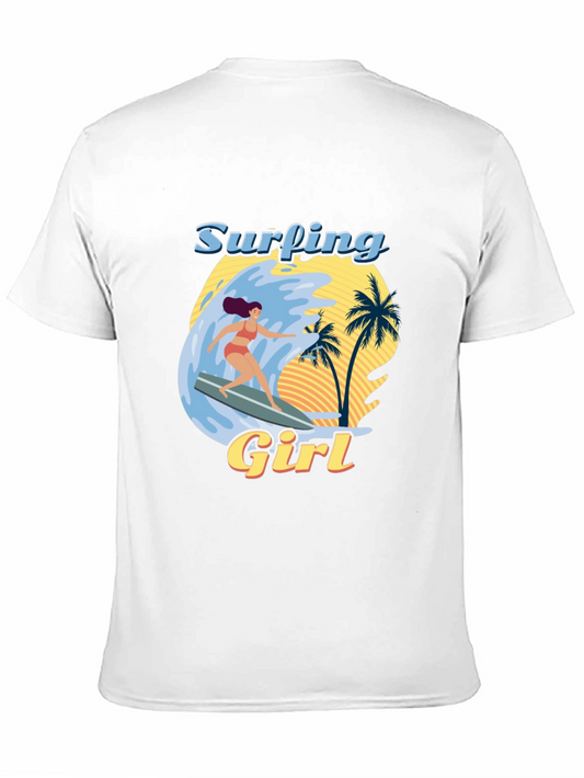 Surfing Girl Graphic Tee - Beach Vibes