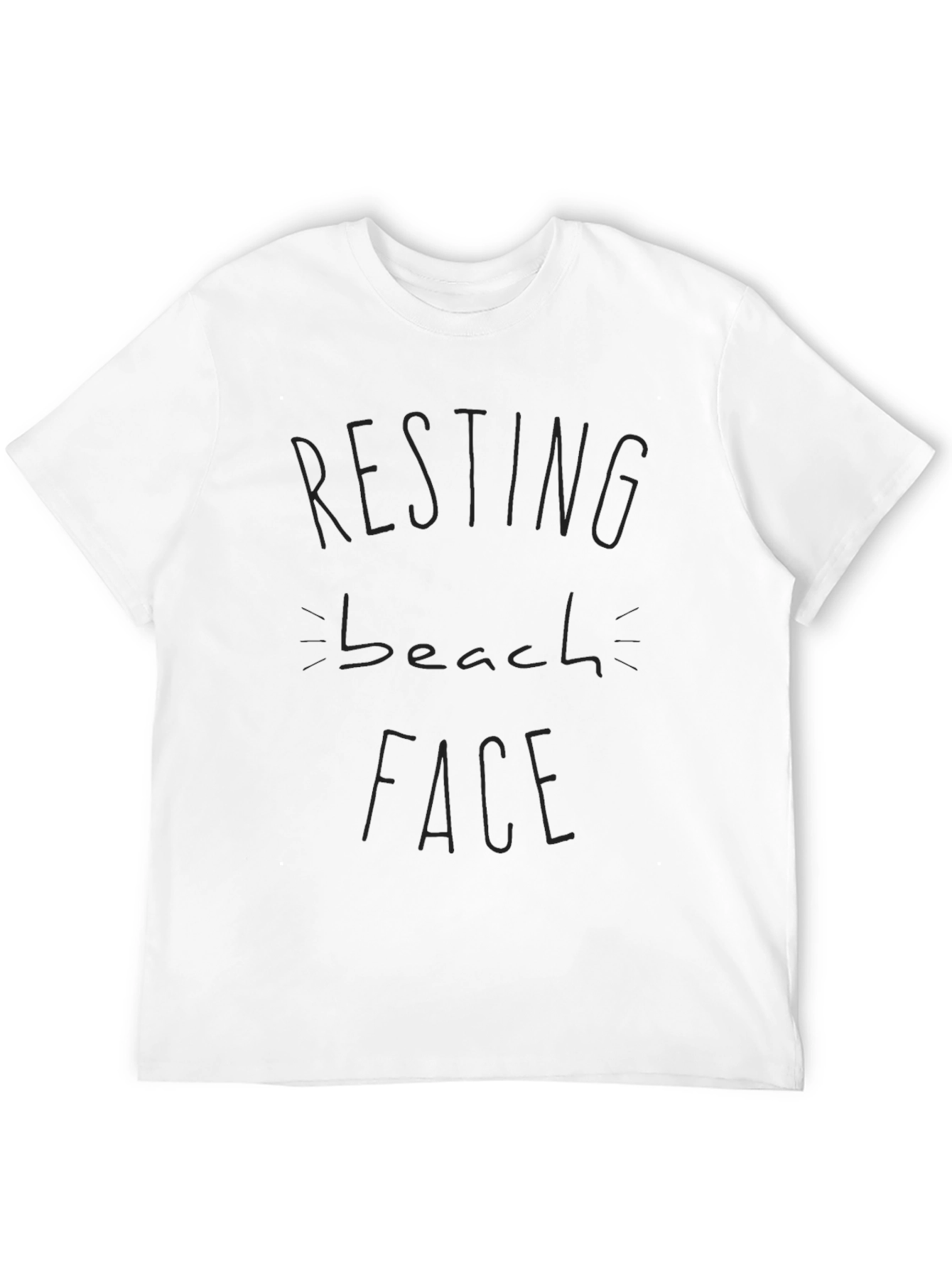Resting Beach Face Black T-Shirt